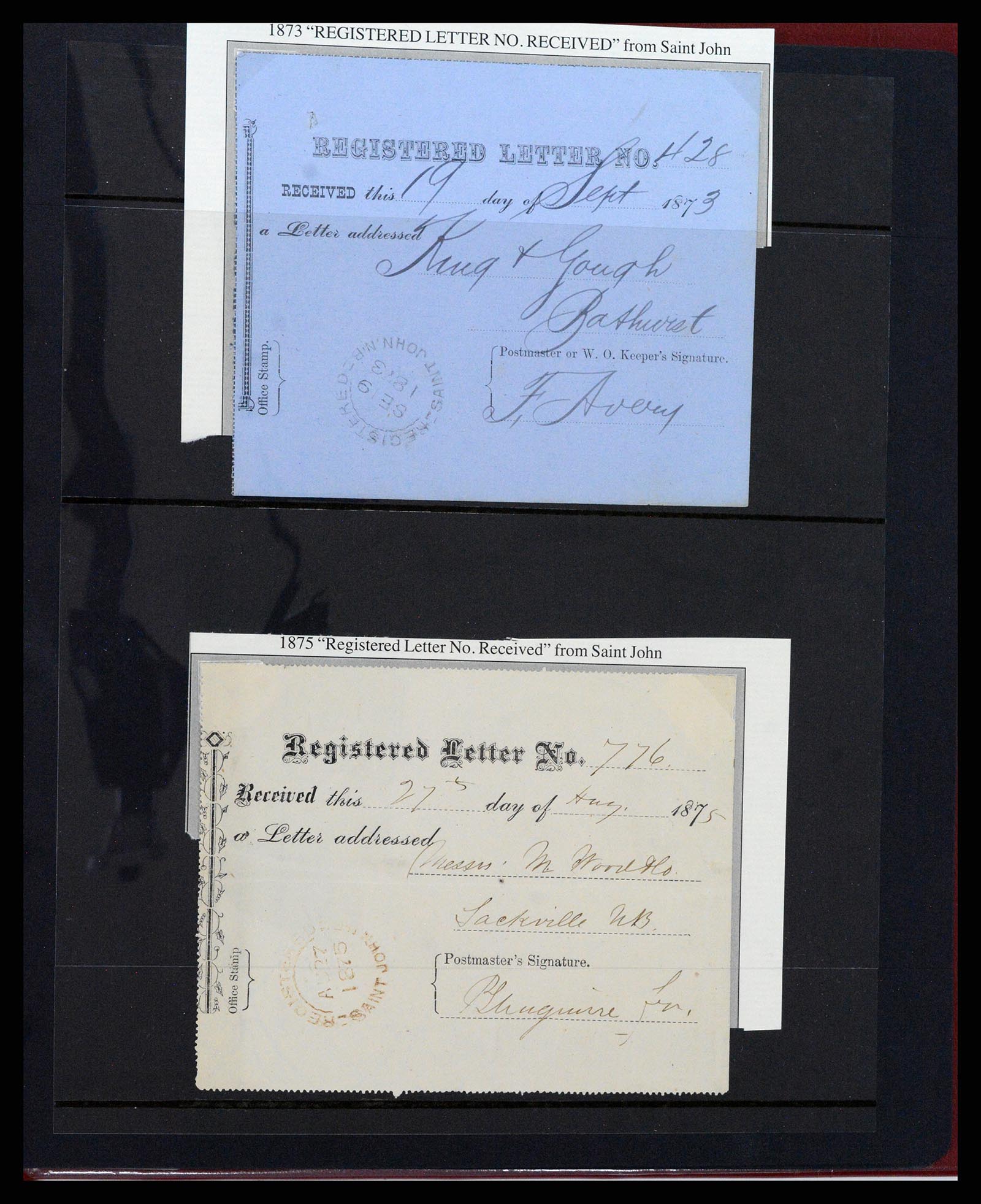 37388 021 - Postzegelverzameling 37388 Canada registered mail 1865-1908.