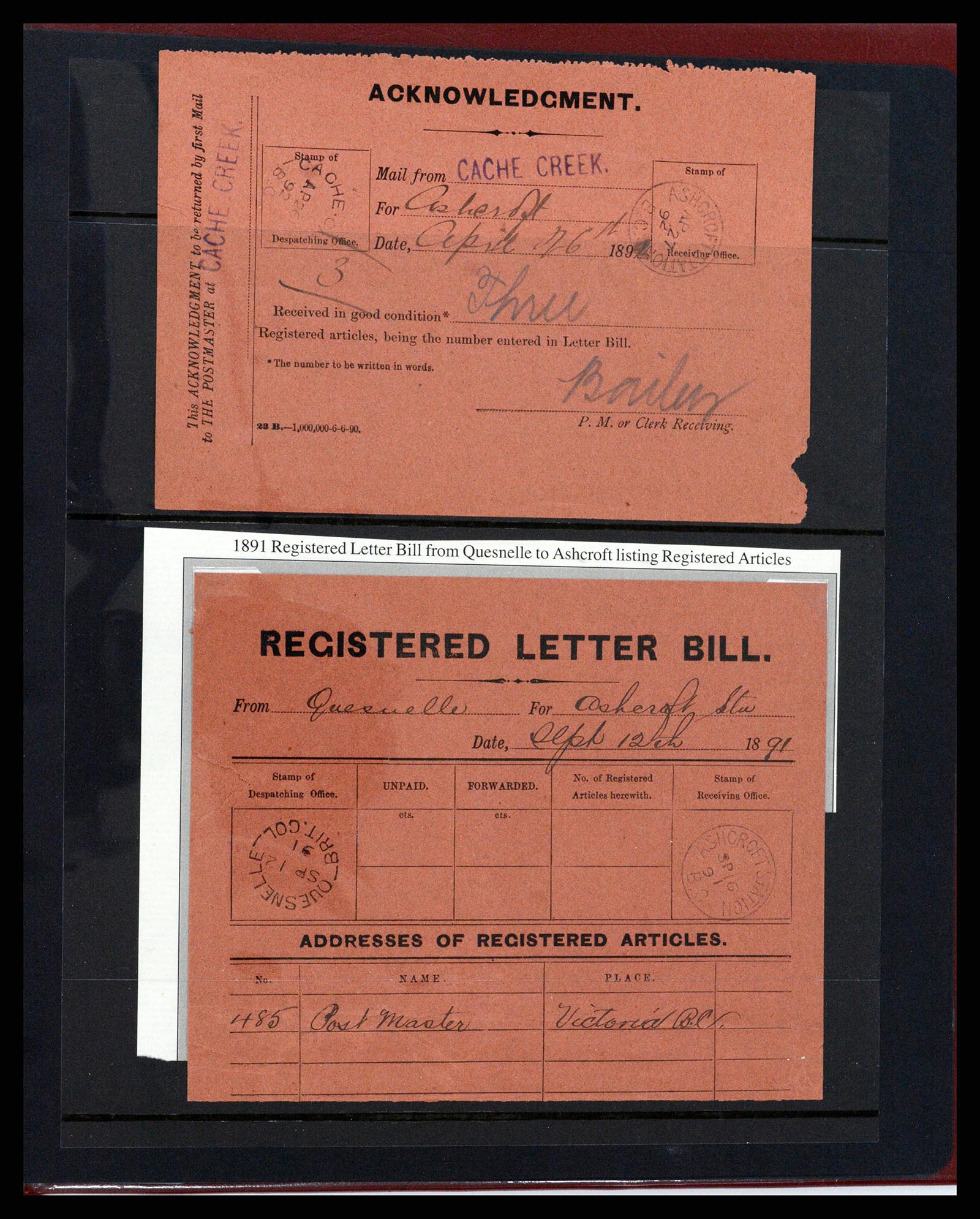 37388 023 - Postzegelverzameling 37388 Canada registered mail 1865-1908.