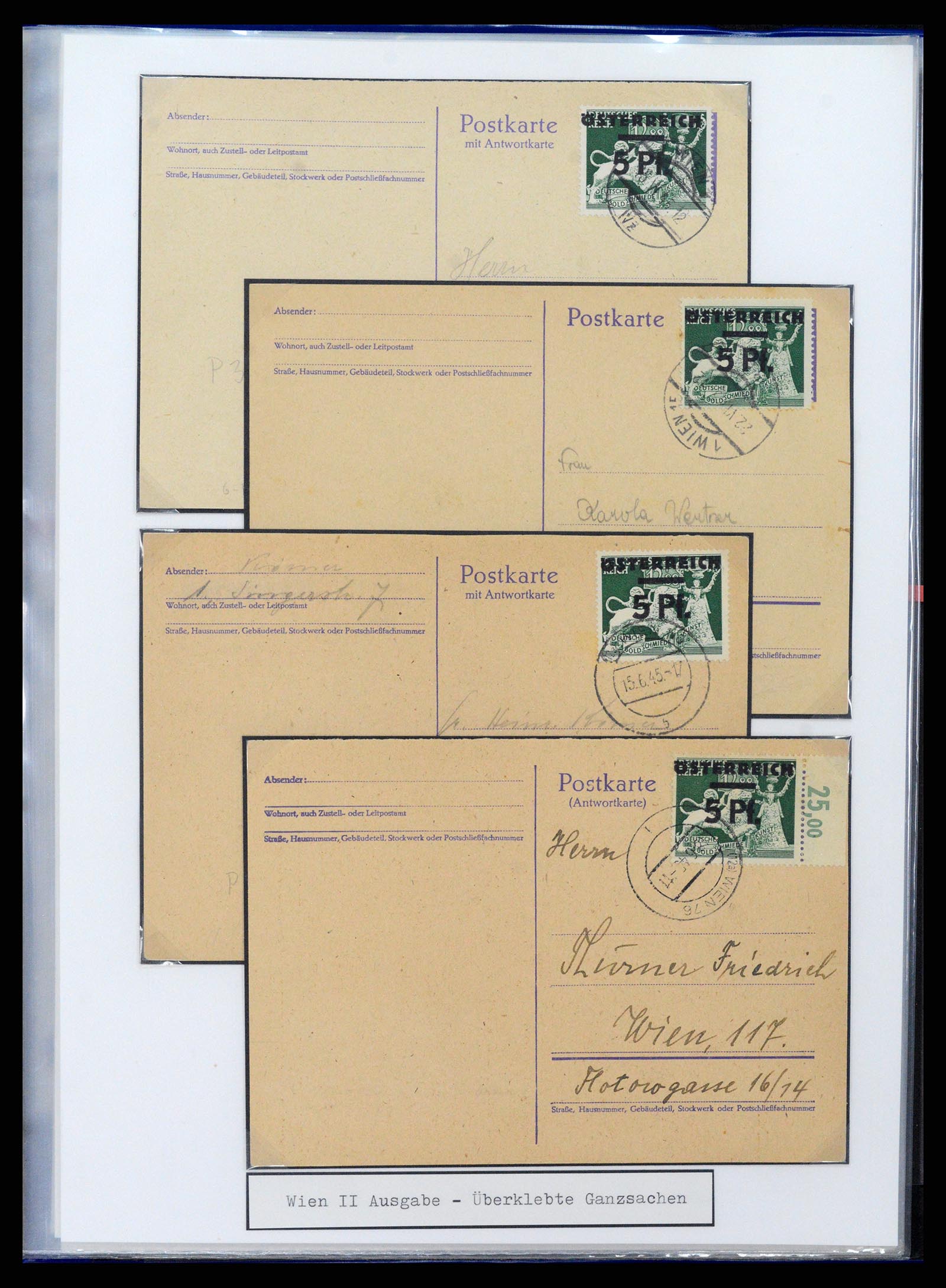 37390 026 - Stamp collection 37390 Austria local overprints 1945.