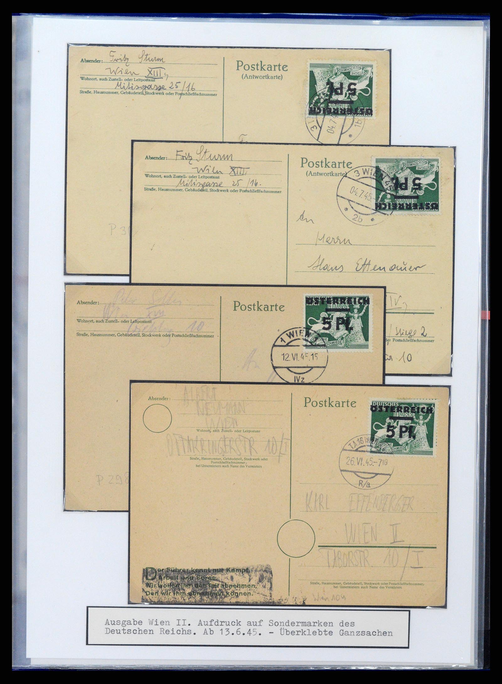 37390 027 - Stamp collection 37390 Austria local overprints 1945.