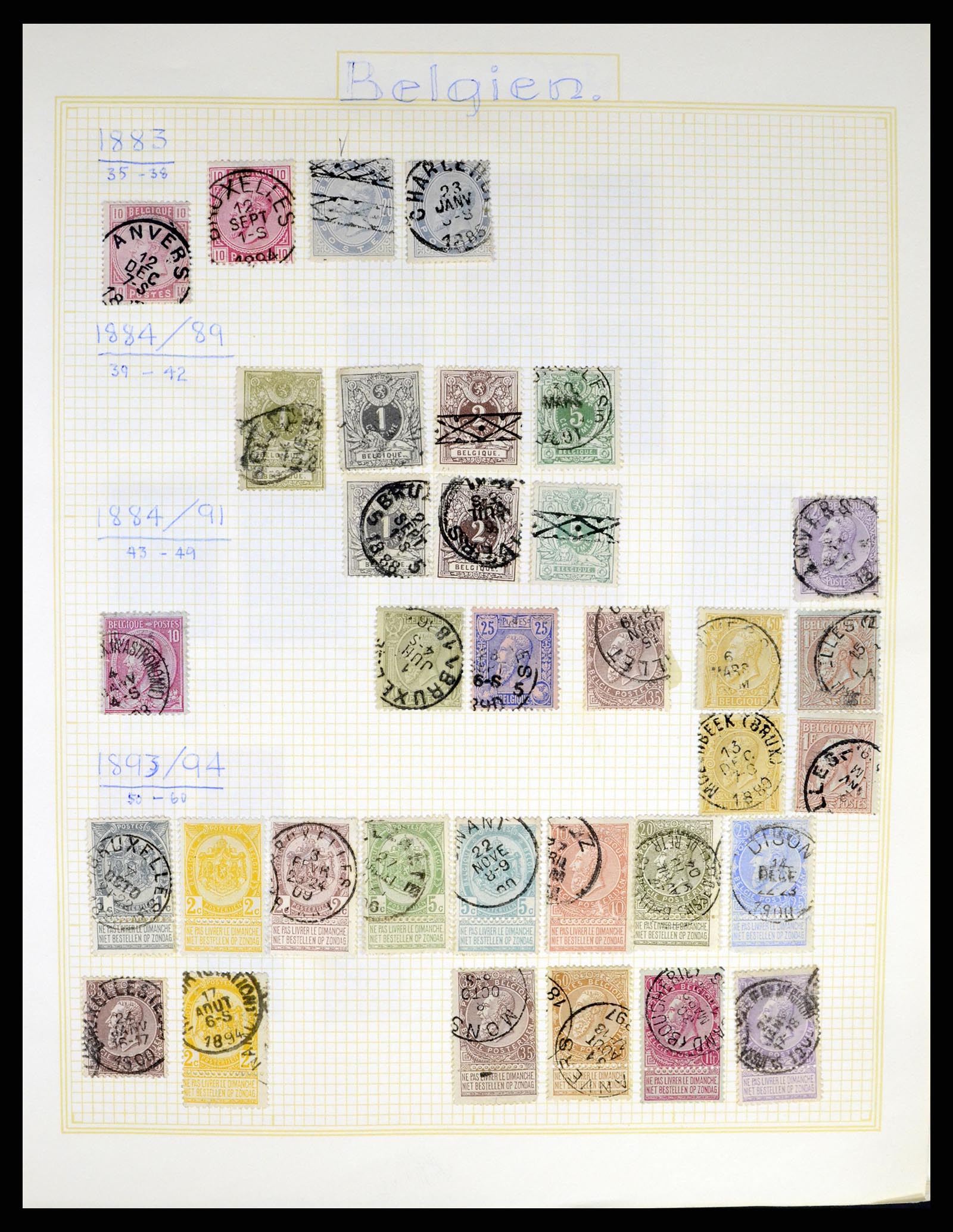 37391 003 - Postzegelverzameling 37391 België en koloniën 1849-1958.