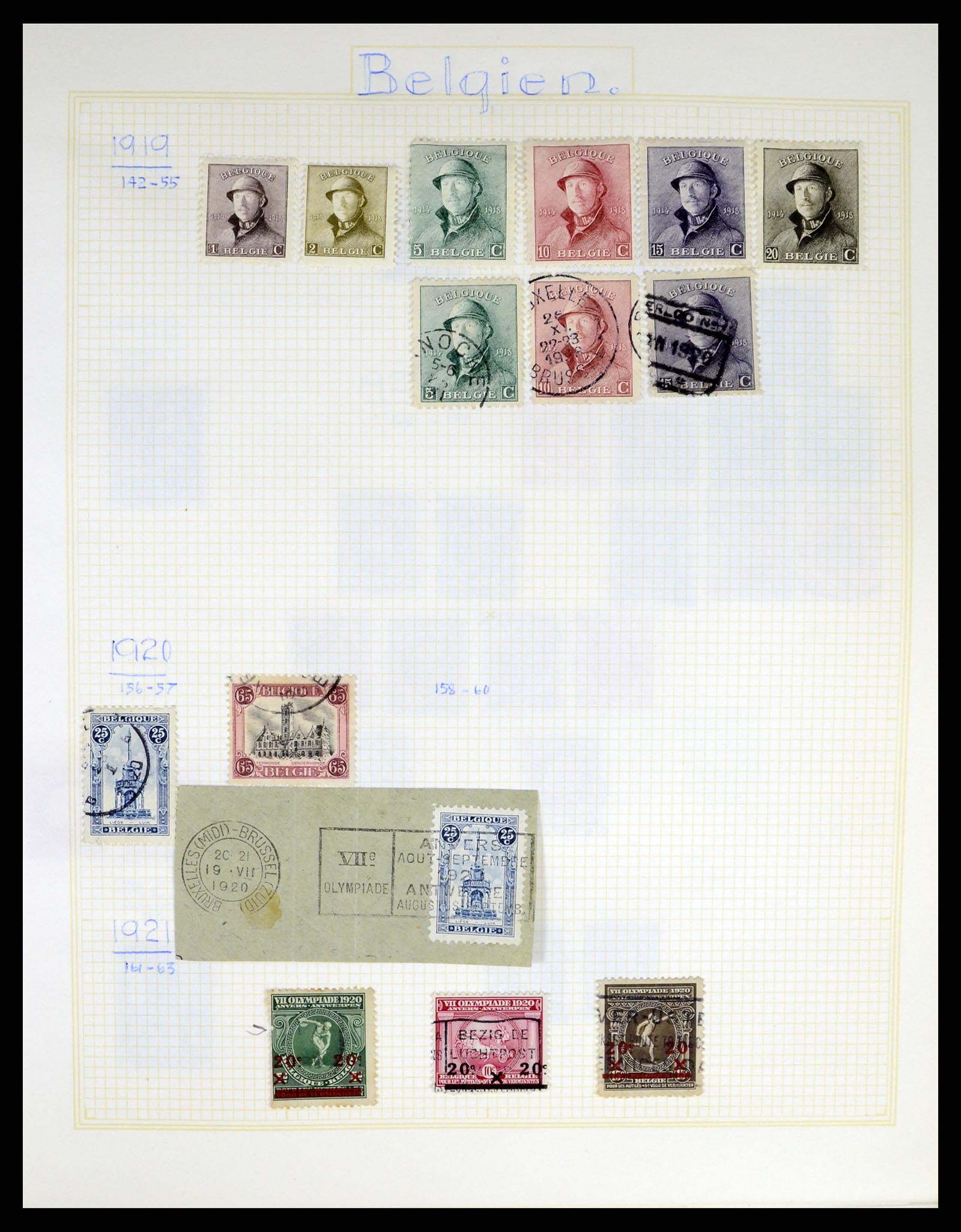 37391 010 - Postzegelverzameling 37391 België en koloniën 1849-1958.