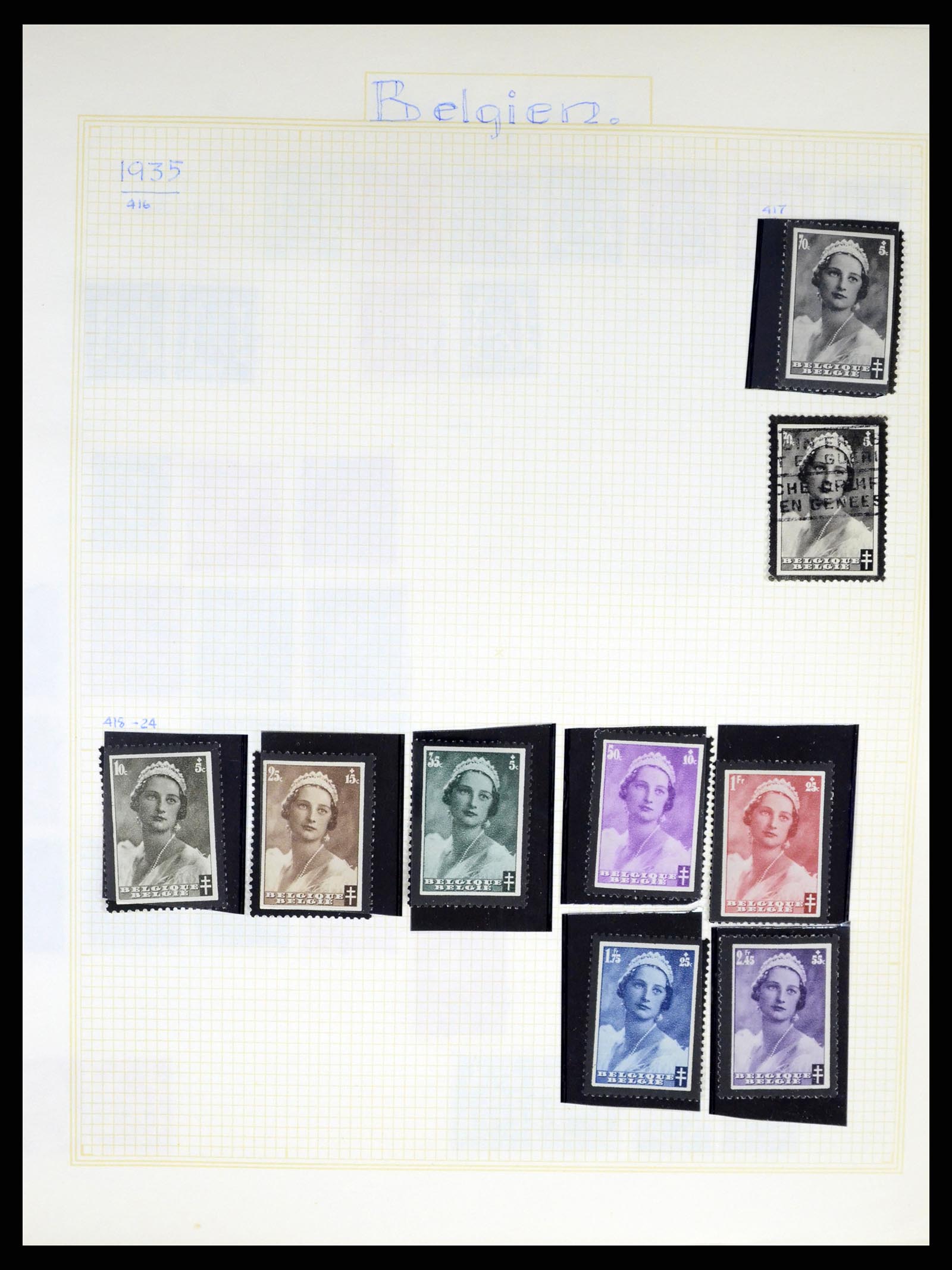 37391 028 - Postzegelverzameling 37391 België en koloniën 1849-1958.