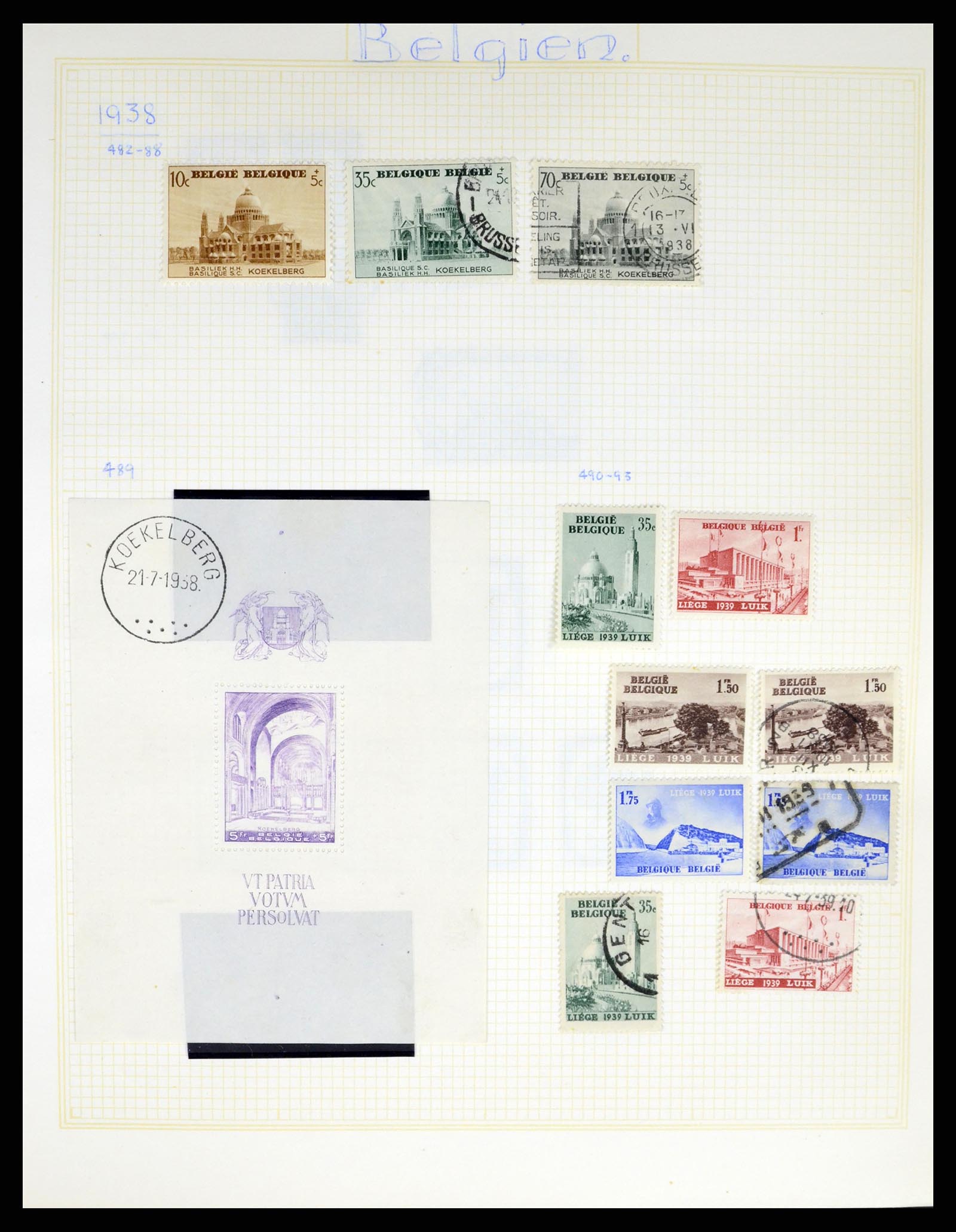 37391 033 - Postzegelverzameling 37391 België en koloniën 1849-1958.