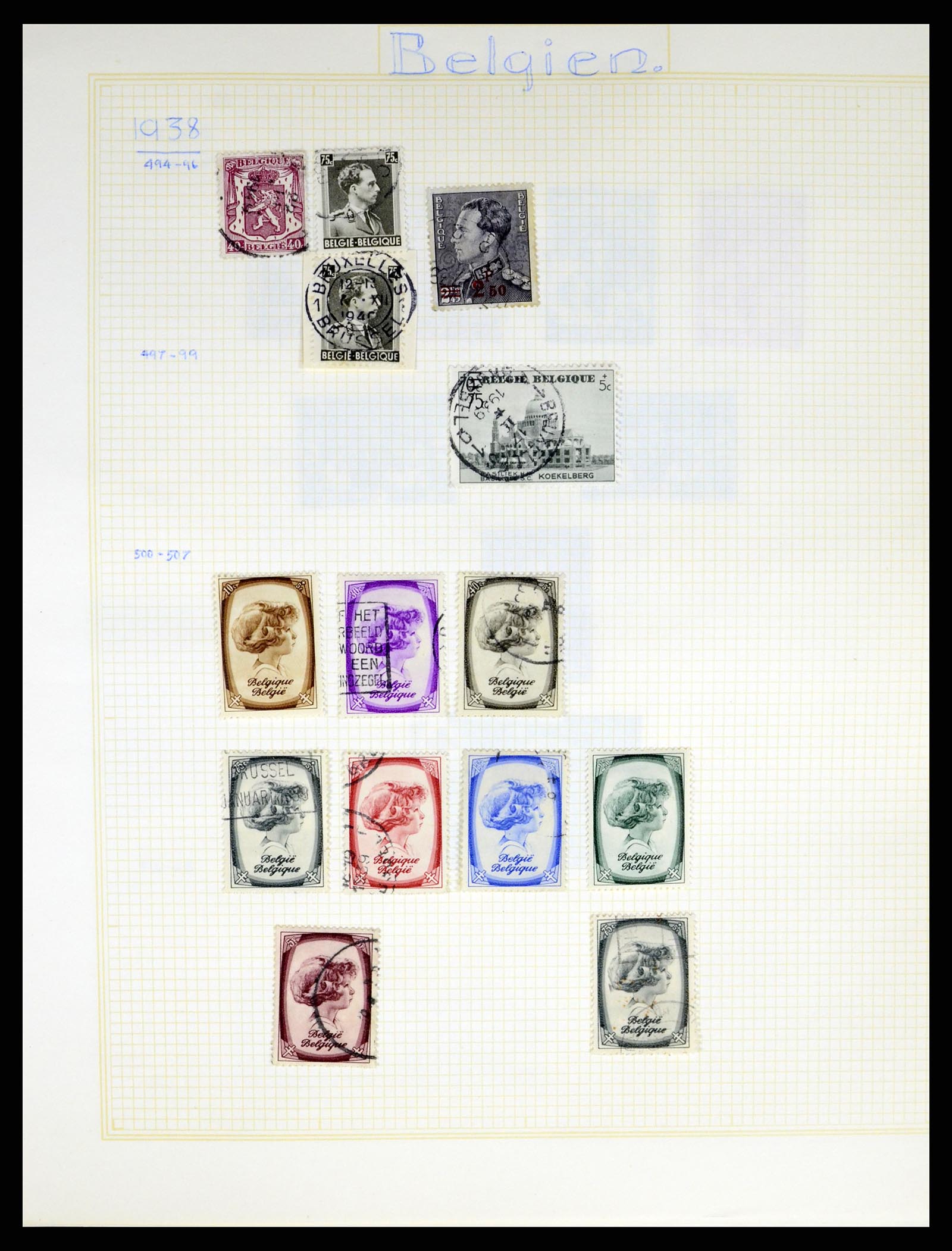 37391 034 - Postzegelverzameling 37391 België en koloniën 1849-1958.
