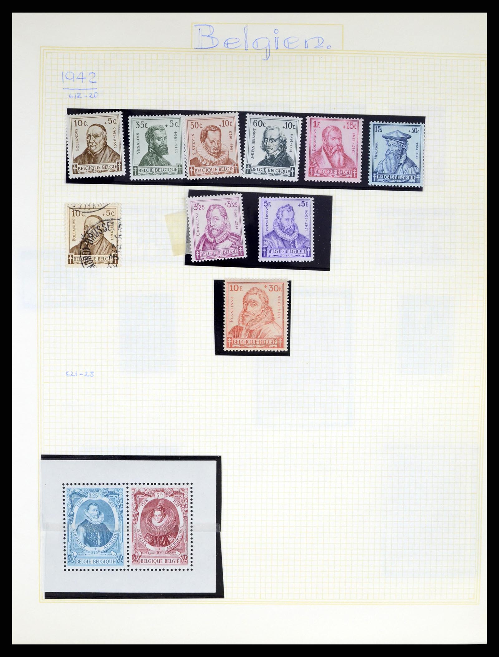 37391 043 - Postzegelverzameling 37391 België en koloniën 1849-1958.