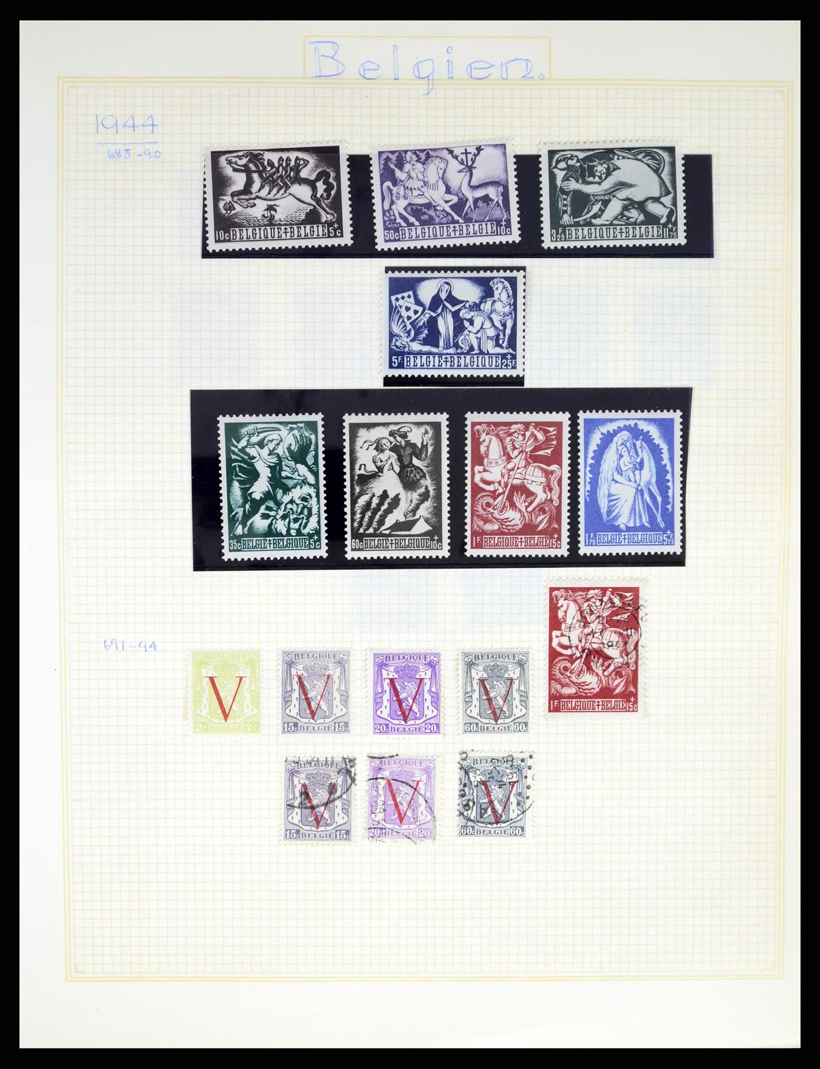 37391 049 - Postzegelverzameling 37391 België en koloniën 1849-1958.