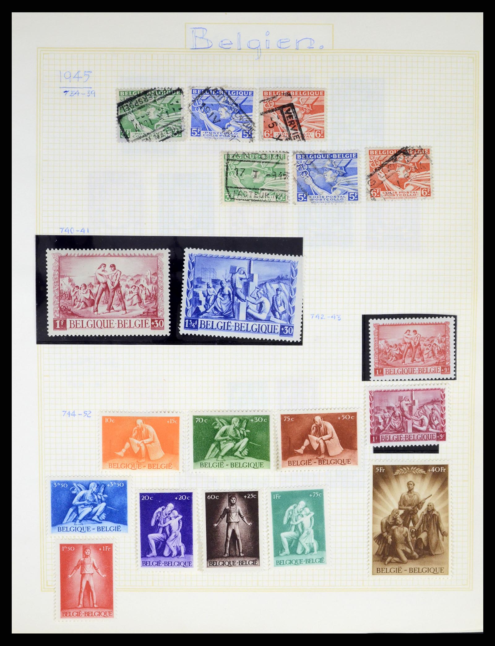 37391 053 - Postzegelverzameling 37391 België en koloniën 1849-1958.