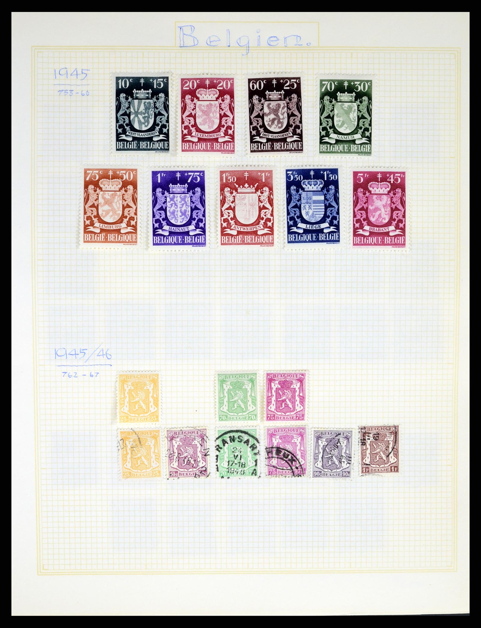37391 054 - Postzegelverzameling 37391 België en koloniën 1849-1958.