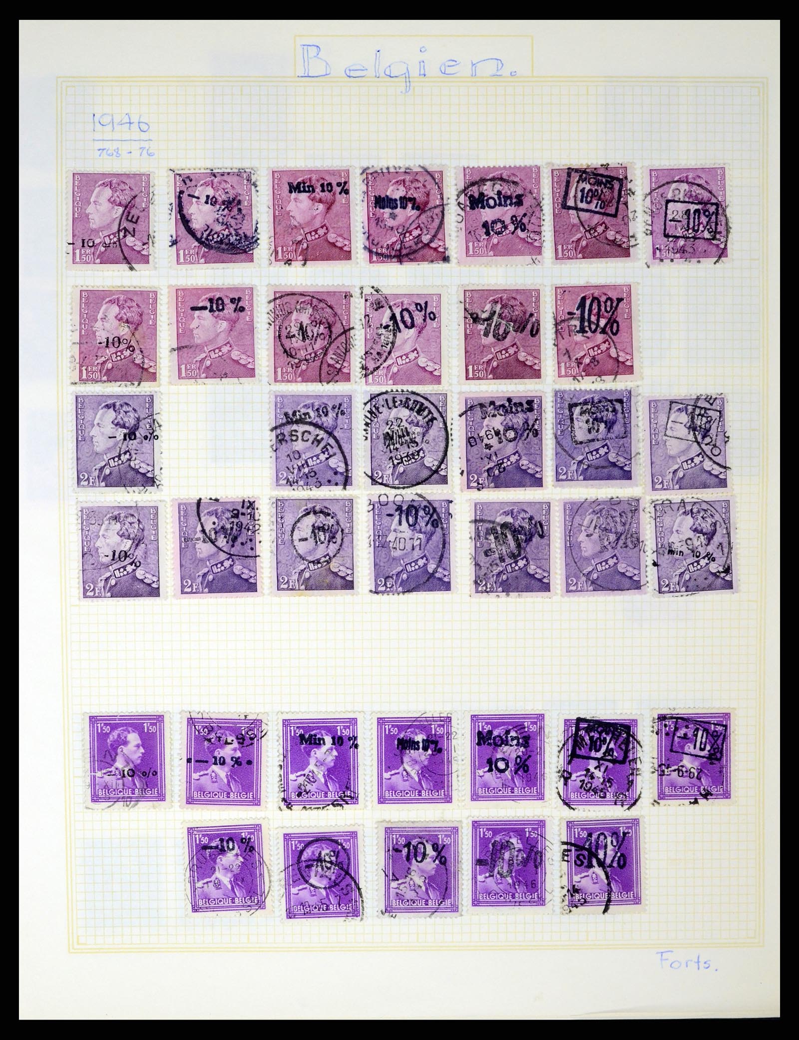 37391 055 - Postzegelverzameling 37391 België en koloniën 1849-1958.