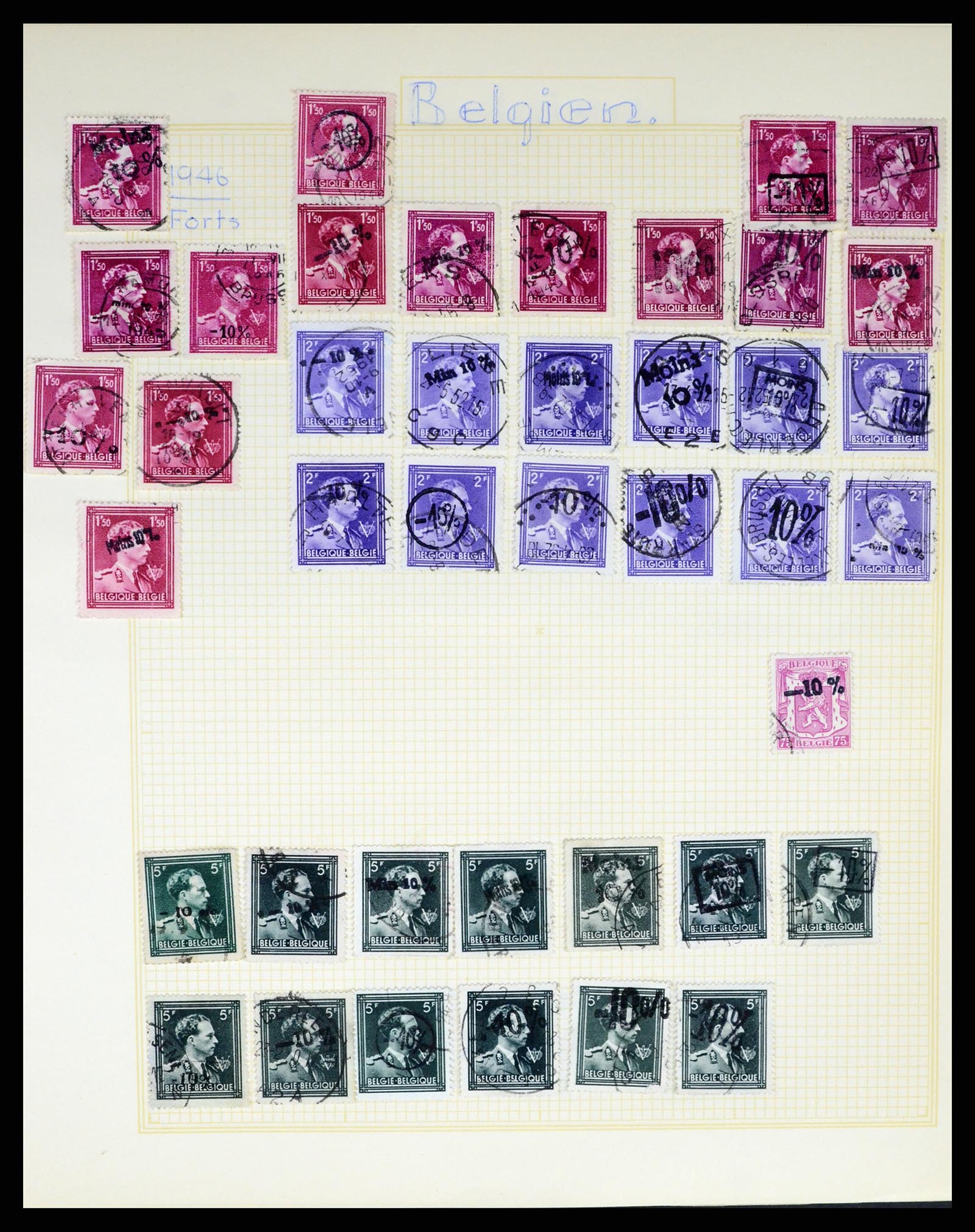 37391 056 - Postzegelverzameling 37391 België en koloniën 1849-1958.