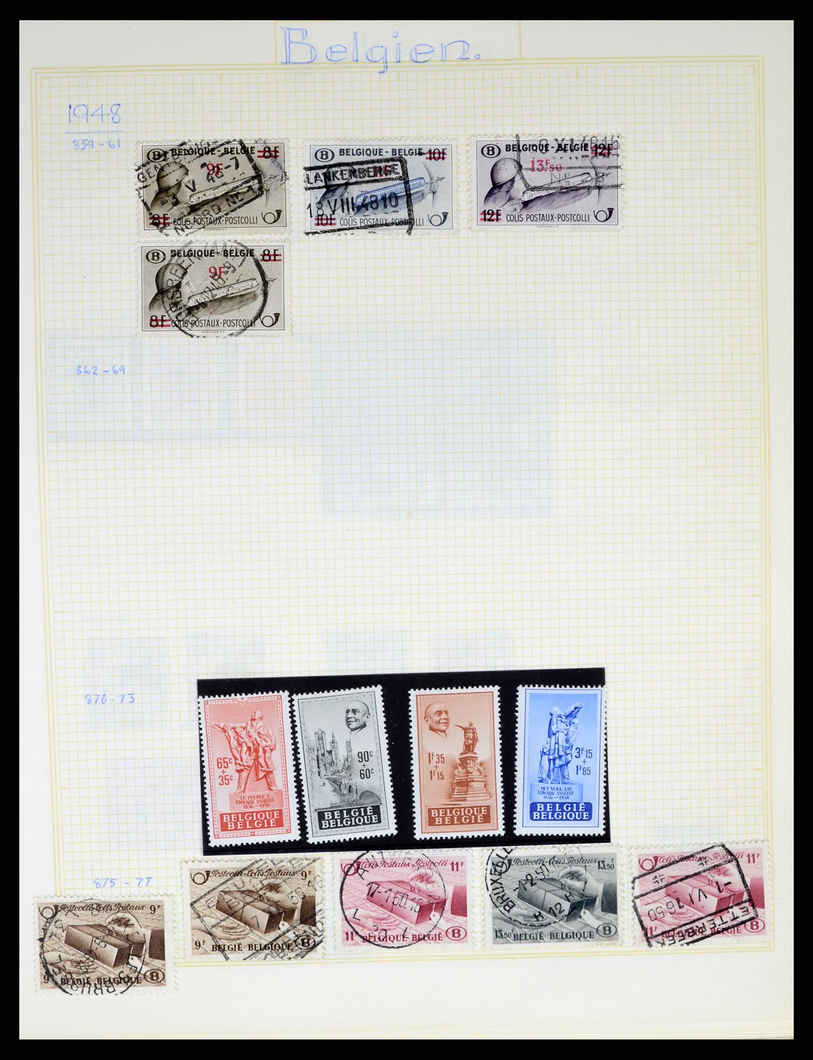37391 061 - Stamp collection 37391 Belgium and colonies 1849-1958.
