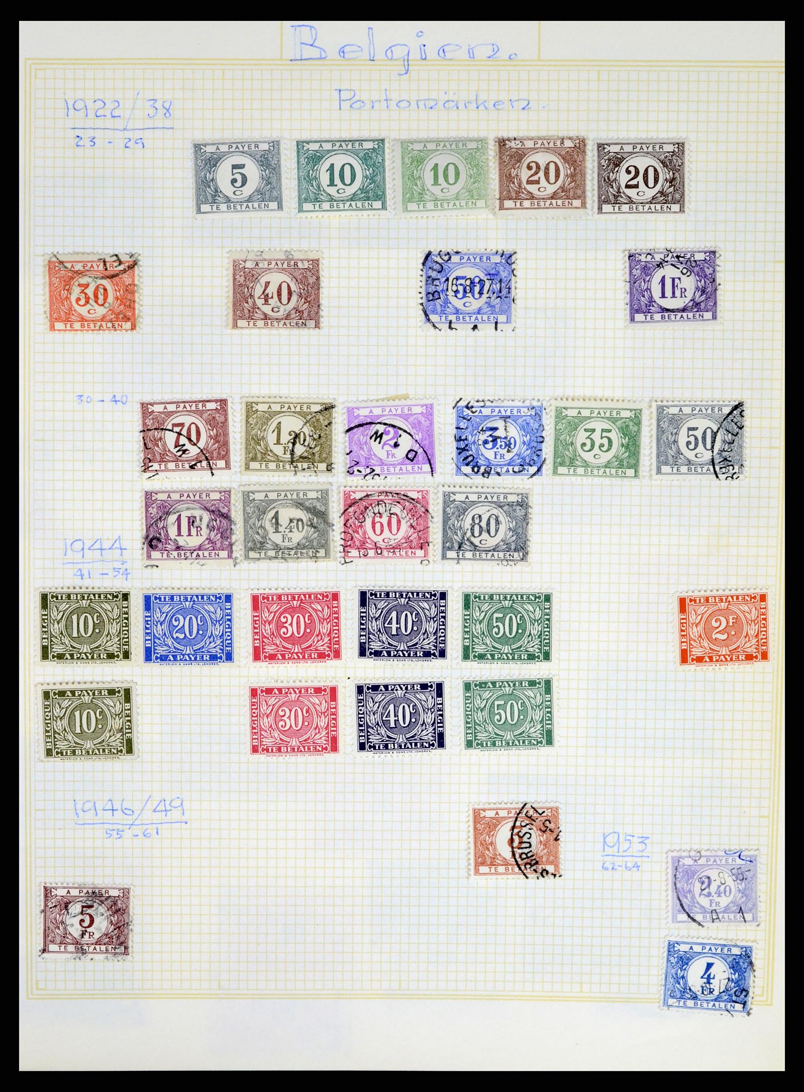 37391 085 - Stamp collection 37391 Belgium and colonies 1849-1958.