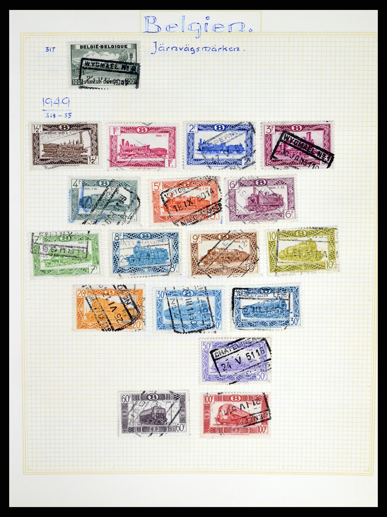 37391 100 - Stamp collection 37391 Belgium and colonies 1849-1958.