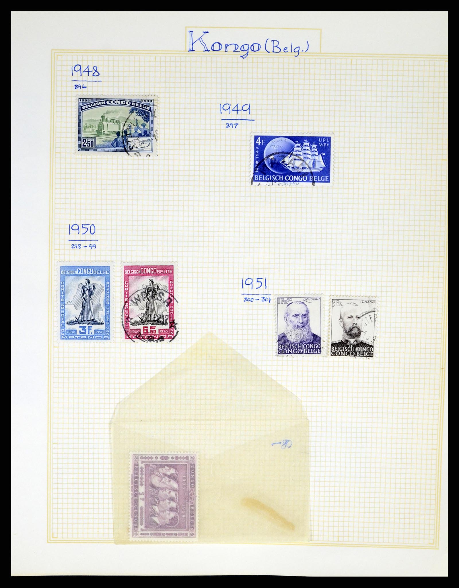 37391 121 - Postzegelverzameling 37391 België en koloniën 1849-1958.