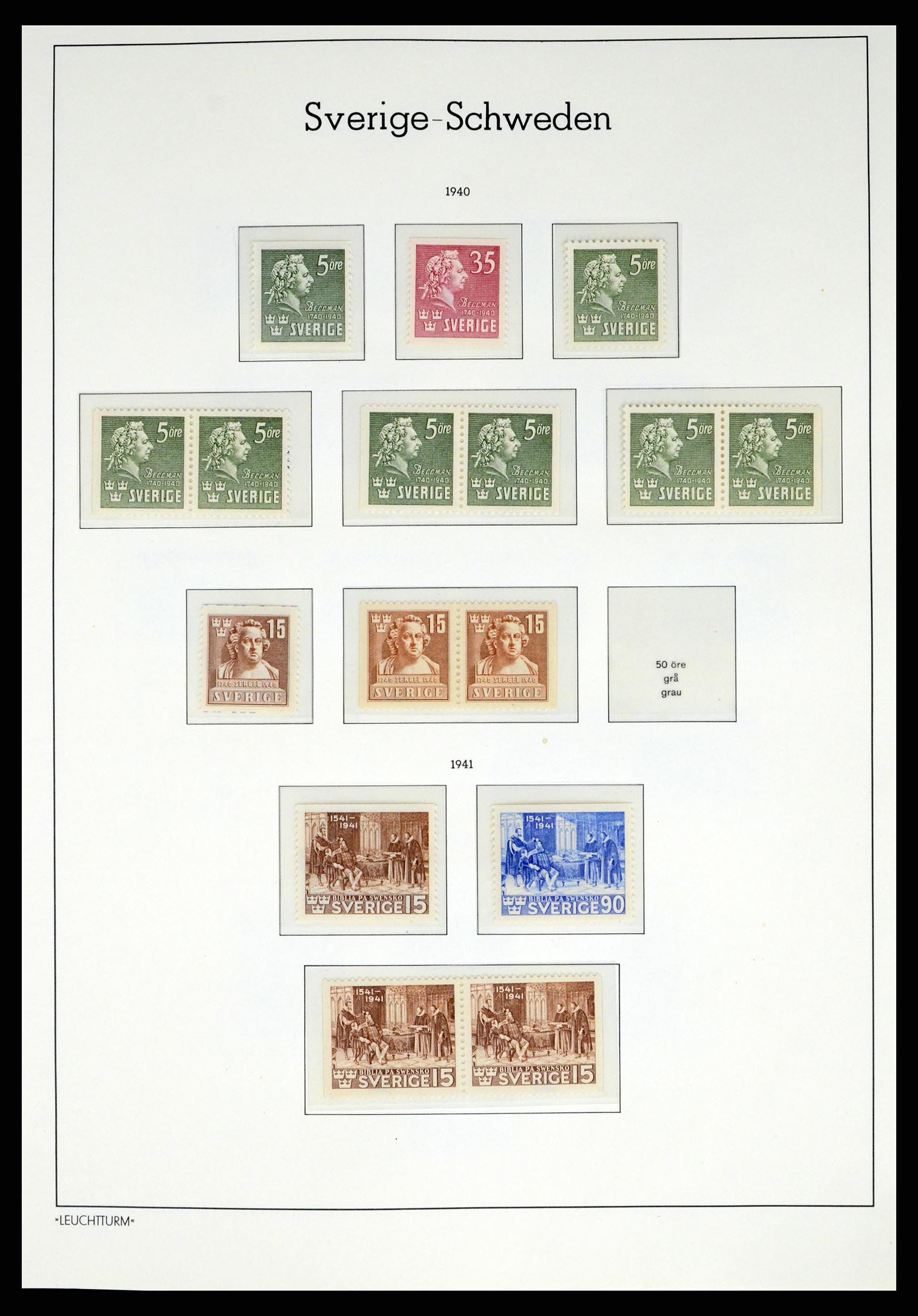 37397 029 - Postzegelverzameling 37397 Zweden 1886-1990.
