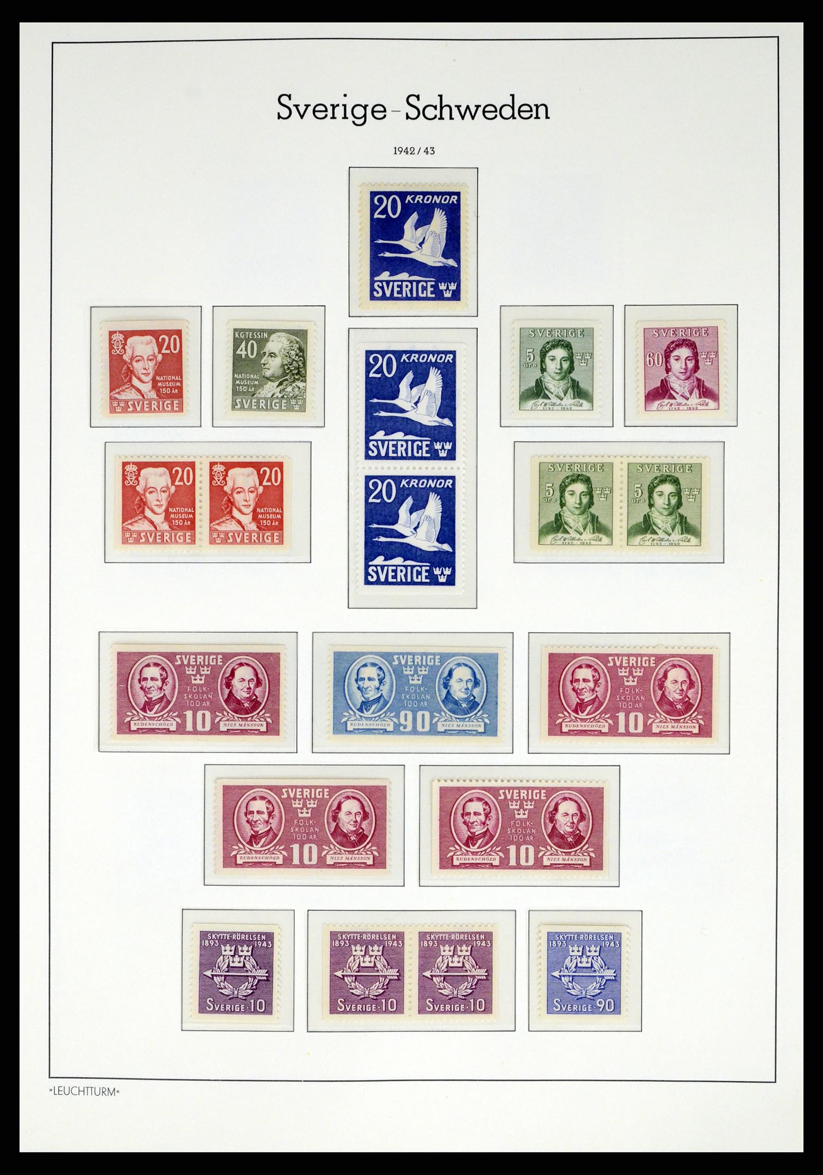 37397 031 - Postzegelverzameling 37397 Zweden 1886-1990.