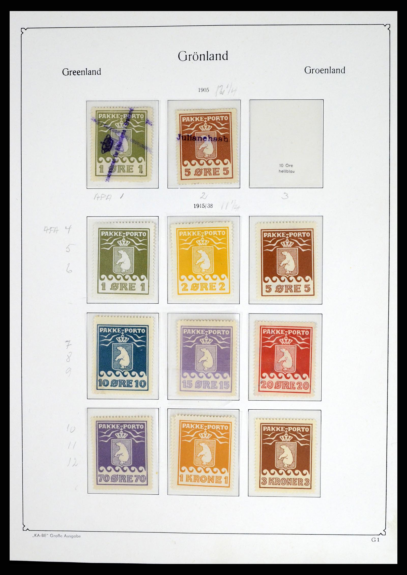 37405 001 - Postzegelverzameling 37405 Groenland 1905-2014.