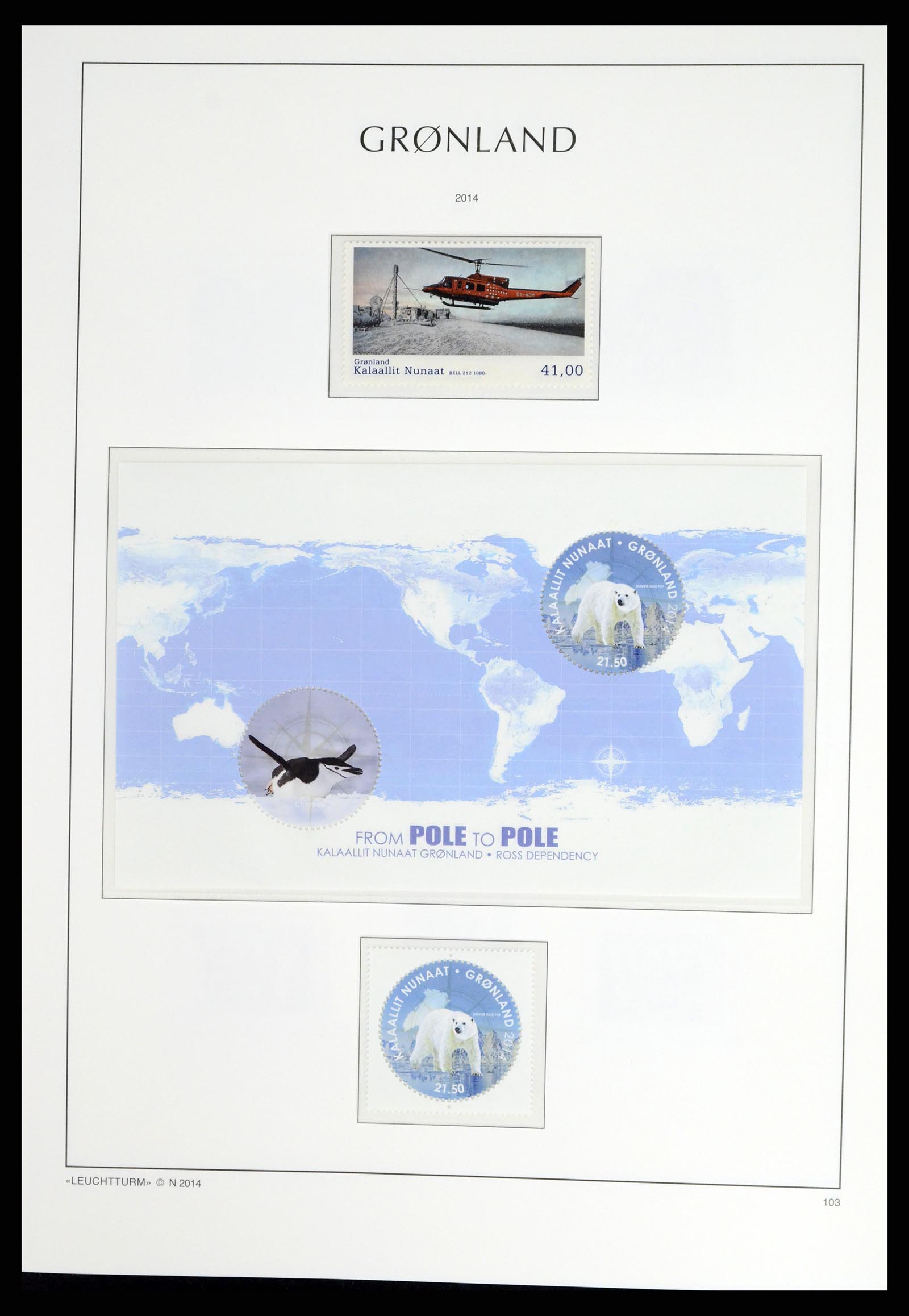 37405 124 - Postzegelverzameling 37405 Groenland 1905-2014.