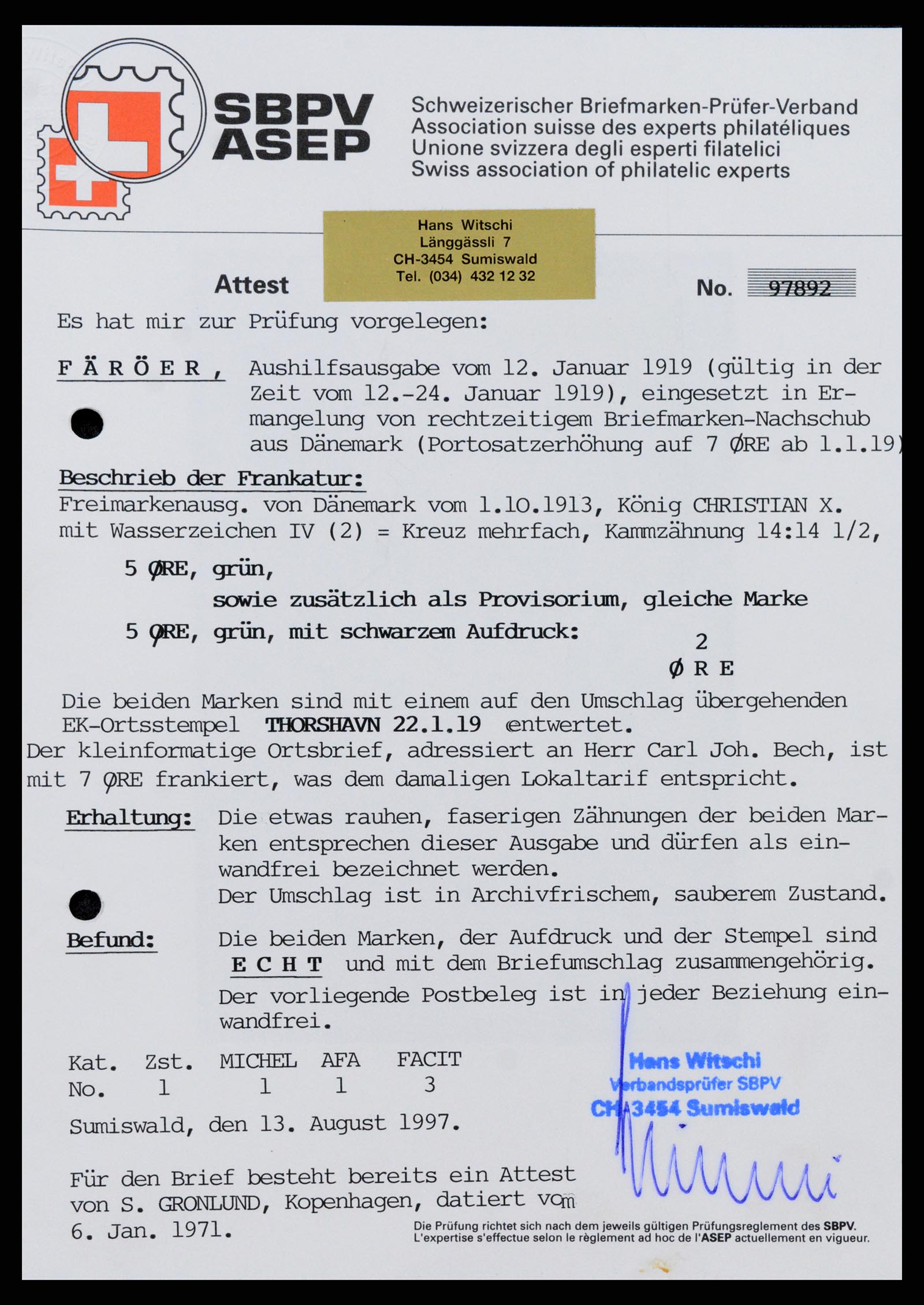 37410 004 - Postzegelverzameling 37410 Faeroer 1919-1941.