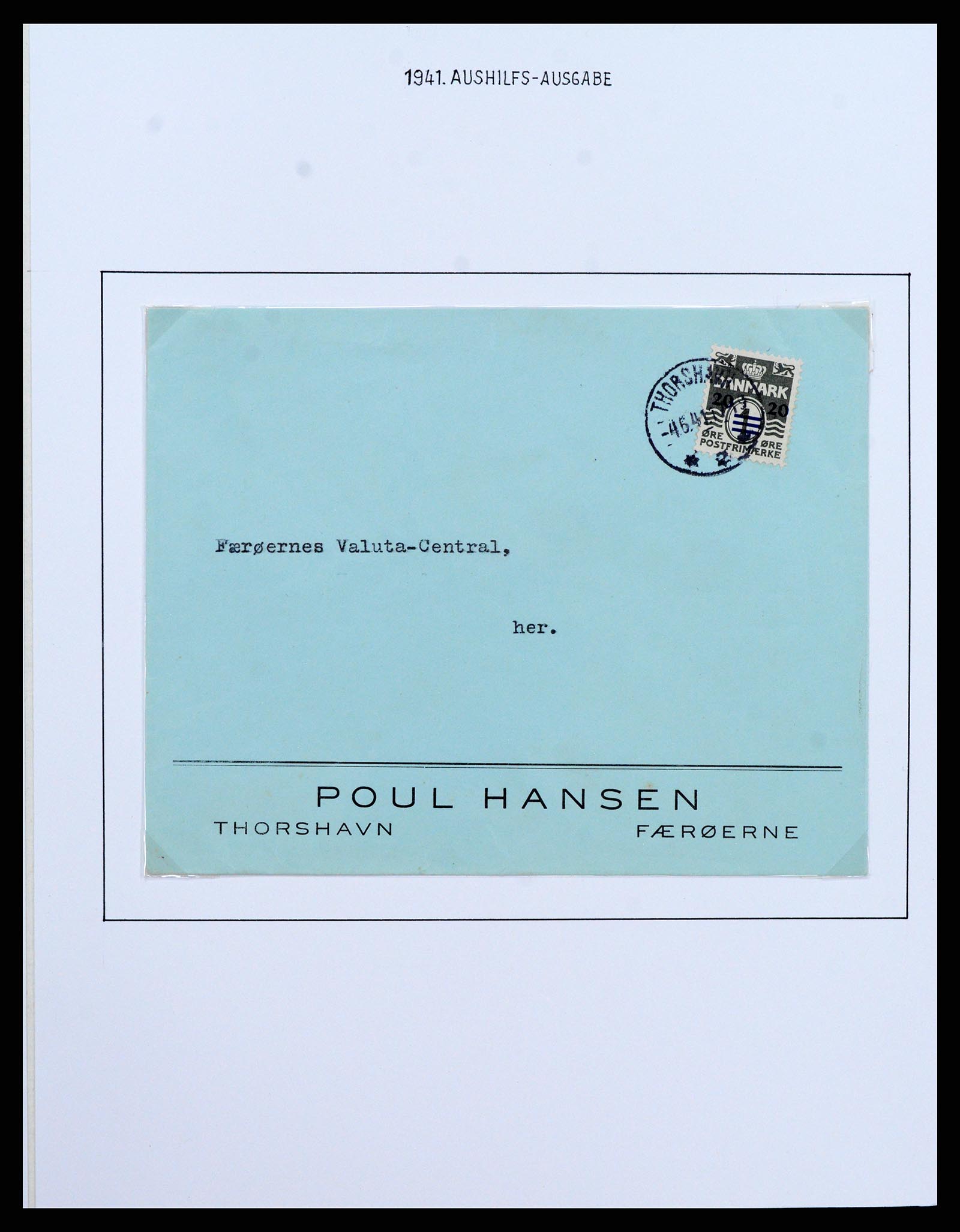 37410 010 - Postzegelverzameling 37410 Faeroer 1919-1941.