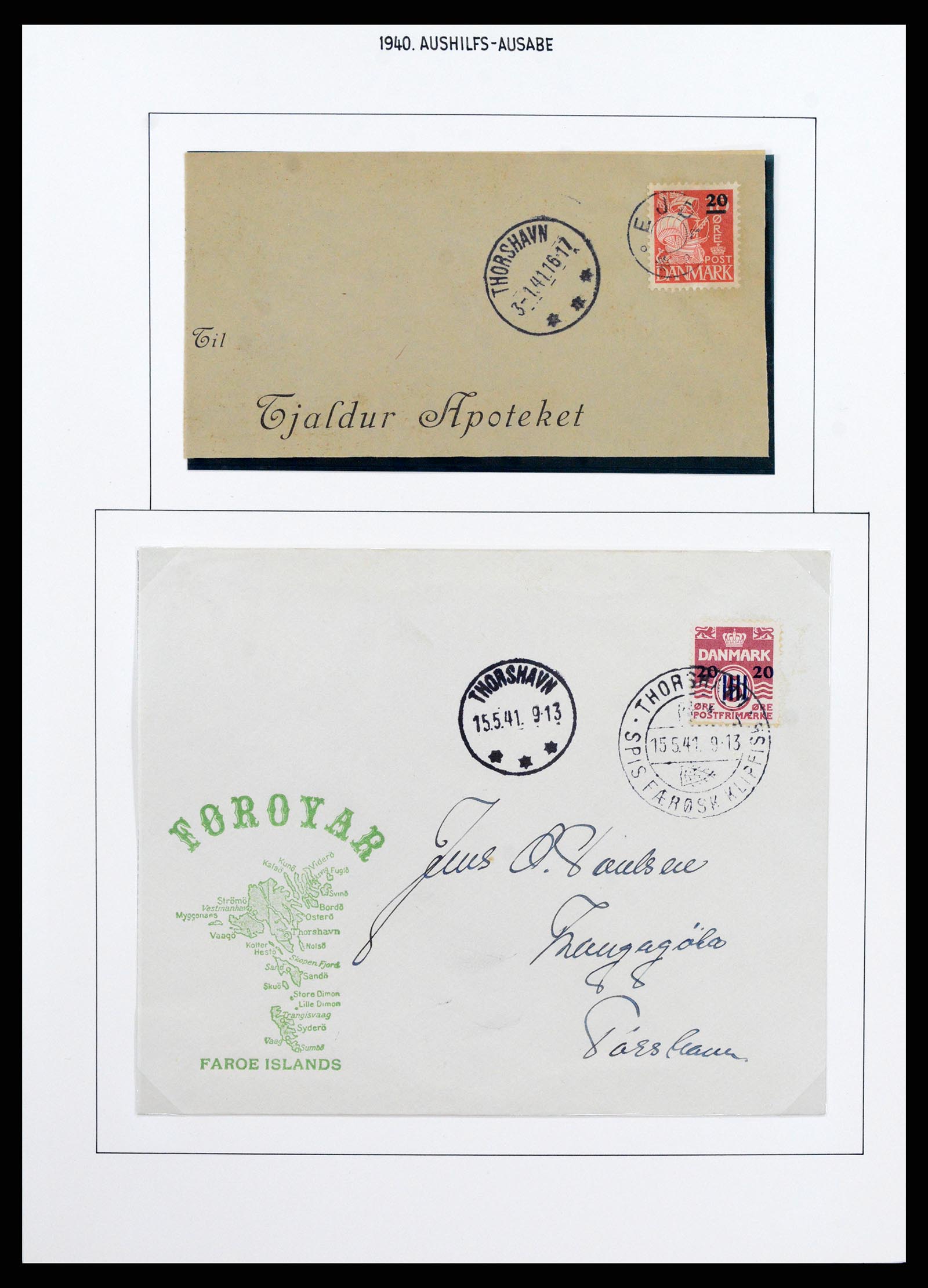 37410 012 - Postzegelverzameling 37410 Faeroer 1919-1941.