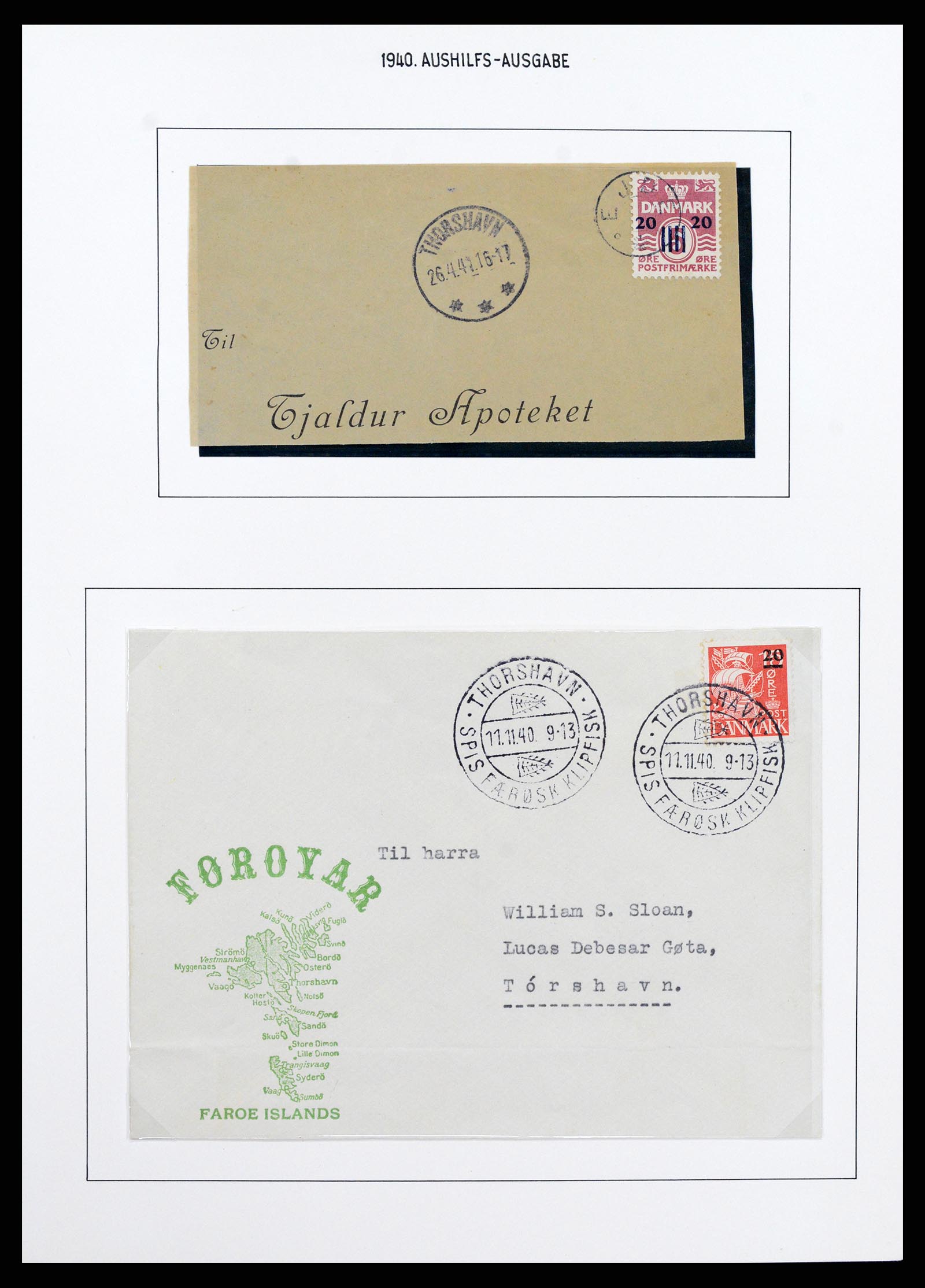 37410 014 - Postzegelverzameling 37410 Faeroer 1919-1941.