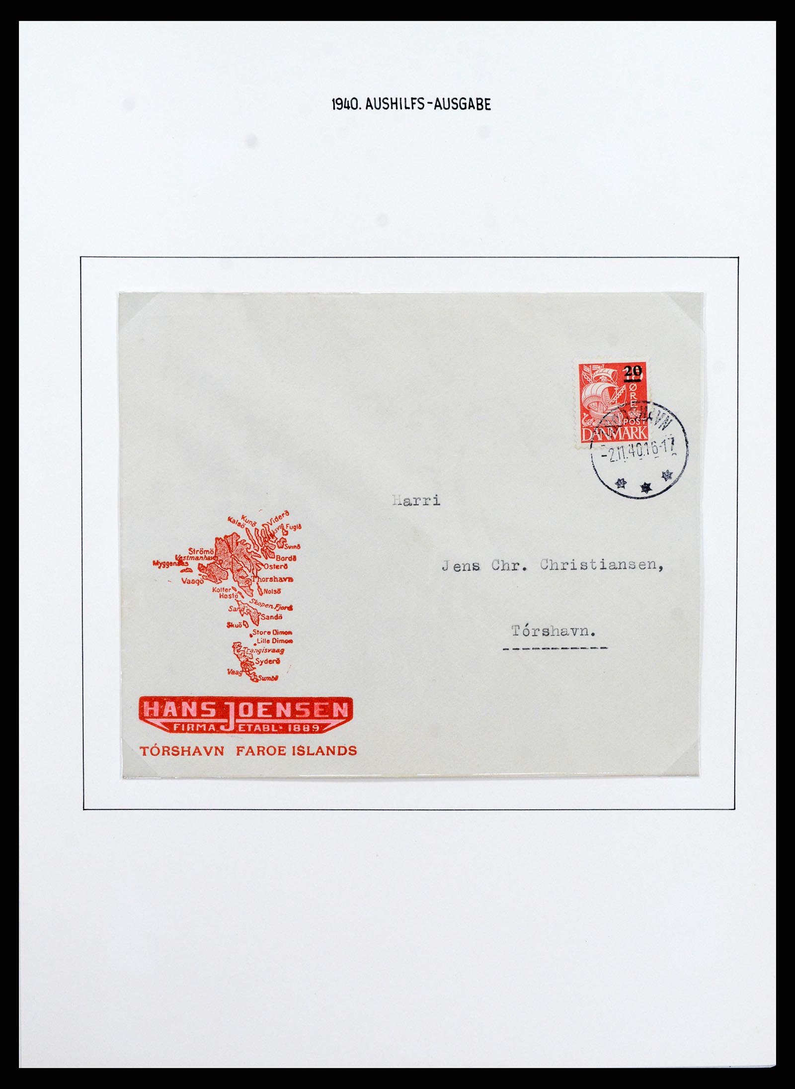 37410 015 - Postzegelverzameling 37410 Faeroer 1919-1941.