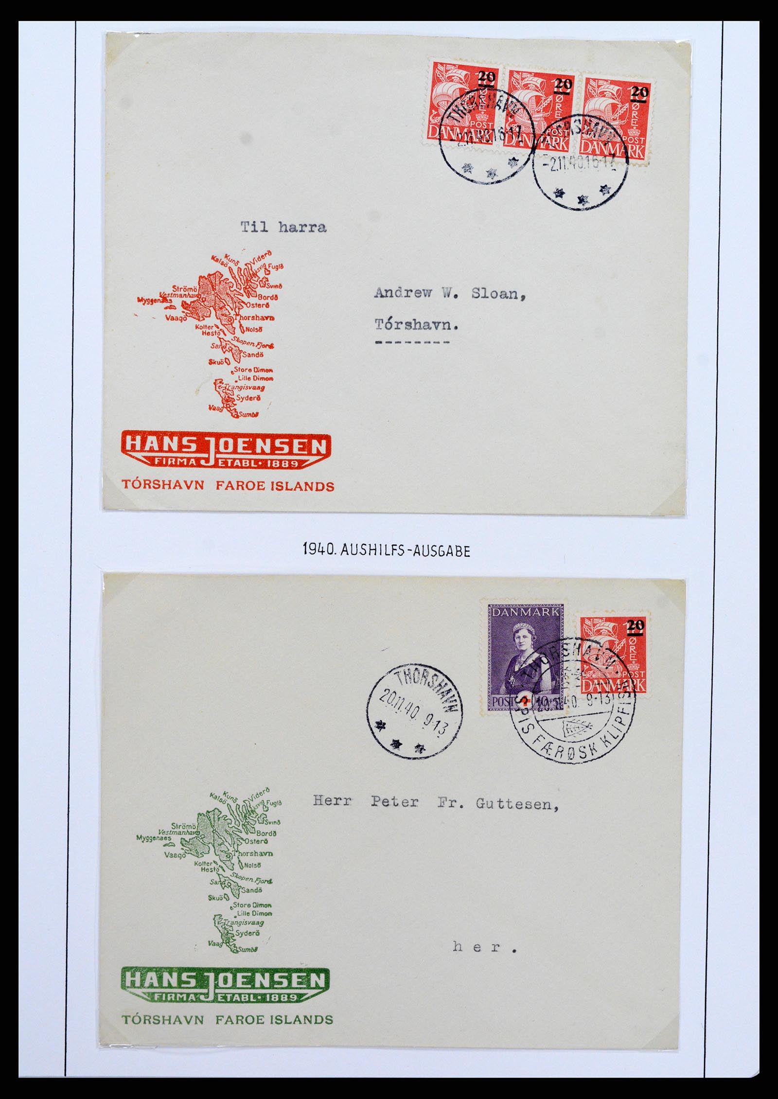 37410 016 - Postzegelverzameling 37410 Faeroer 1919-1941.