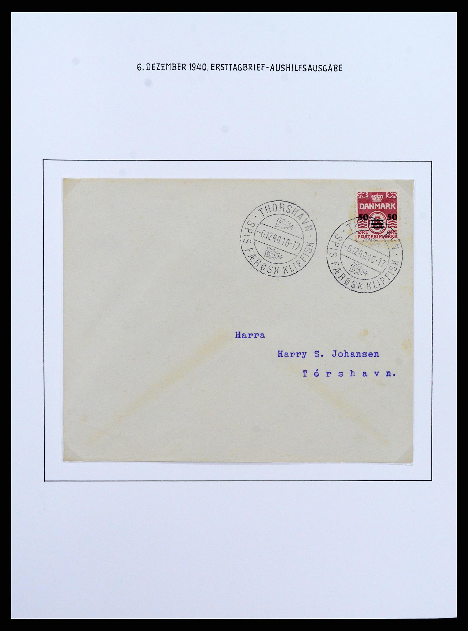 37410 017 - Postzegelverzameling 37410 Faeroer 1919-1941.