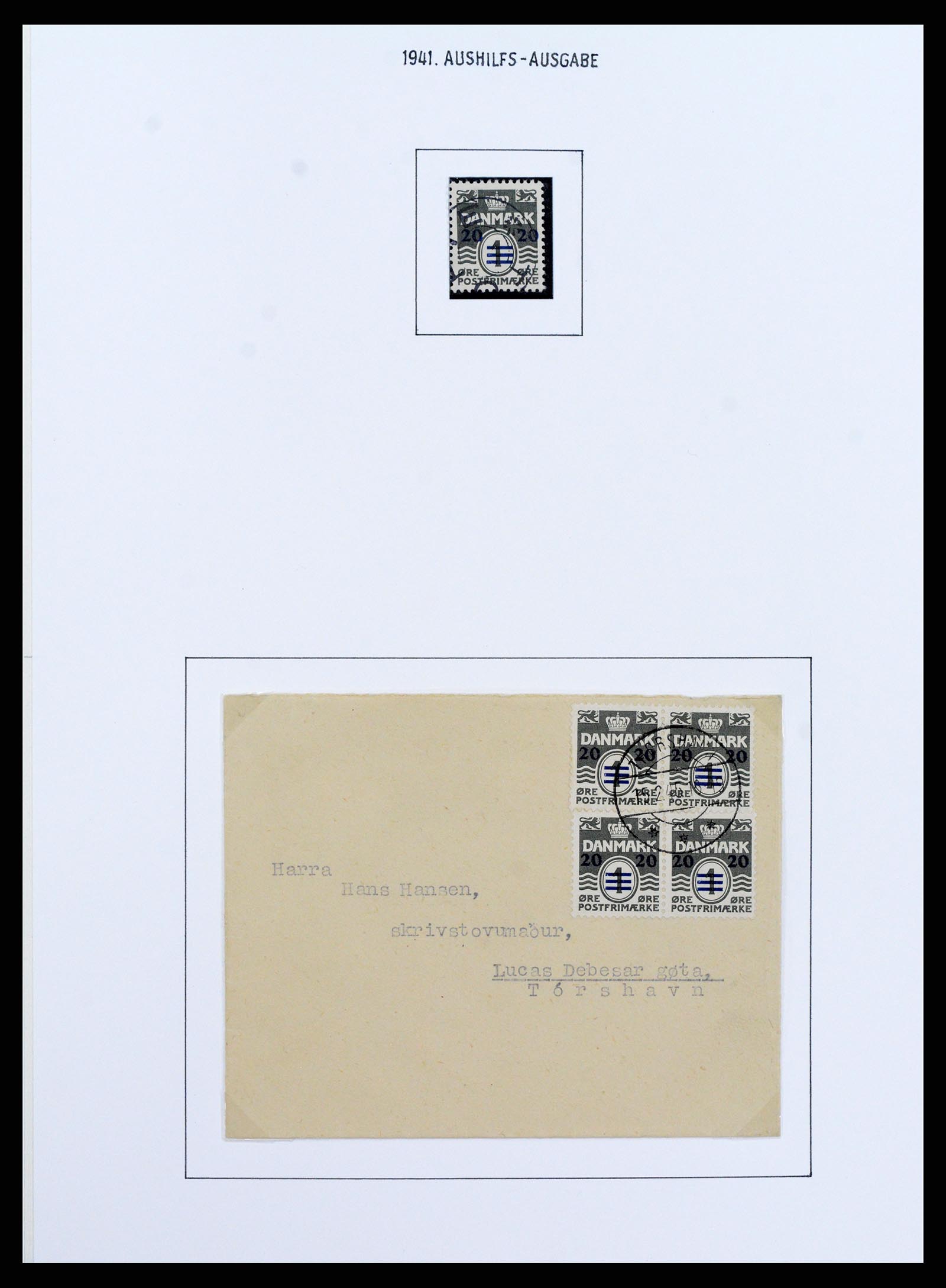 37410 021 - Postzegelverzameling 37410 Faeroer 1919-1941.