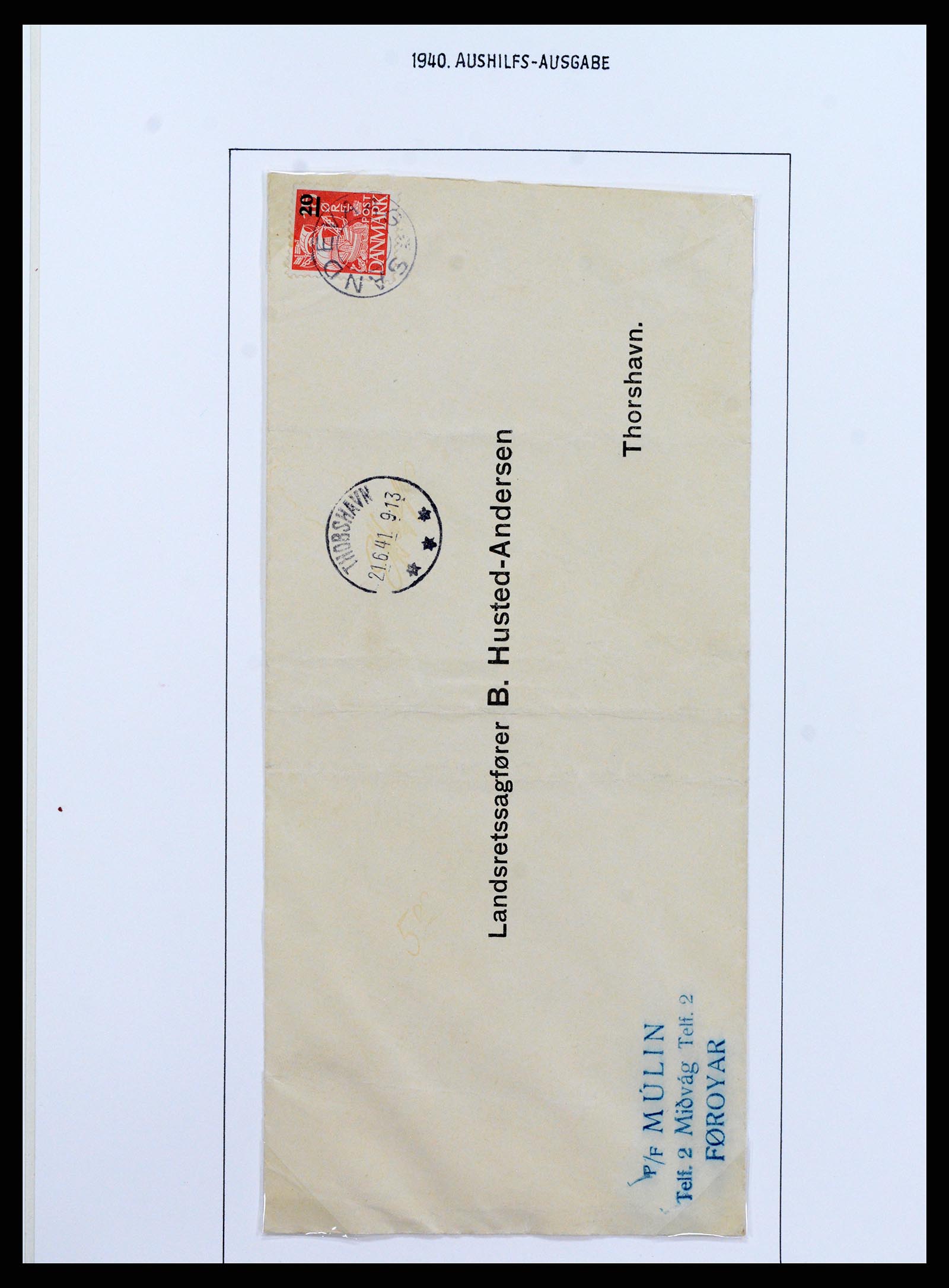 37410 023 - Postzegelverzameling 37410 Faeroer 1919-1941.