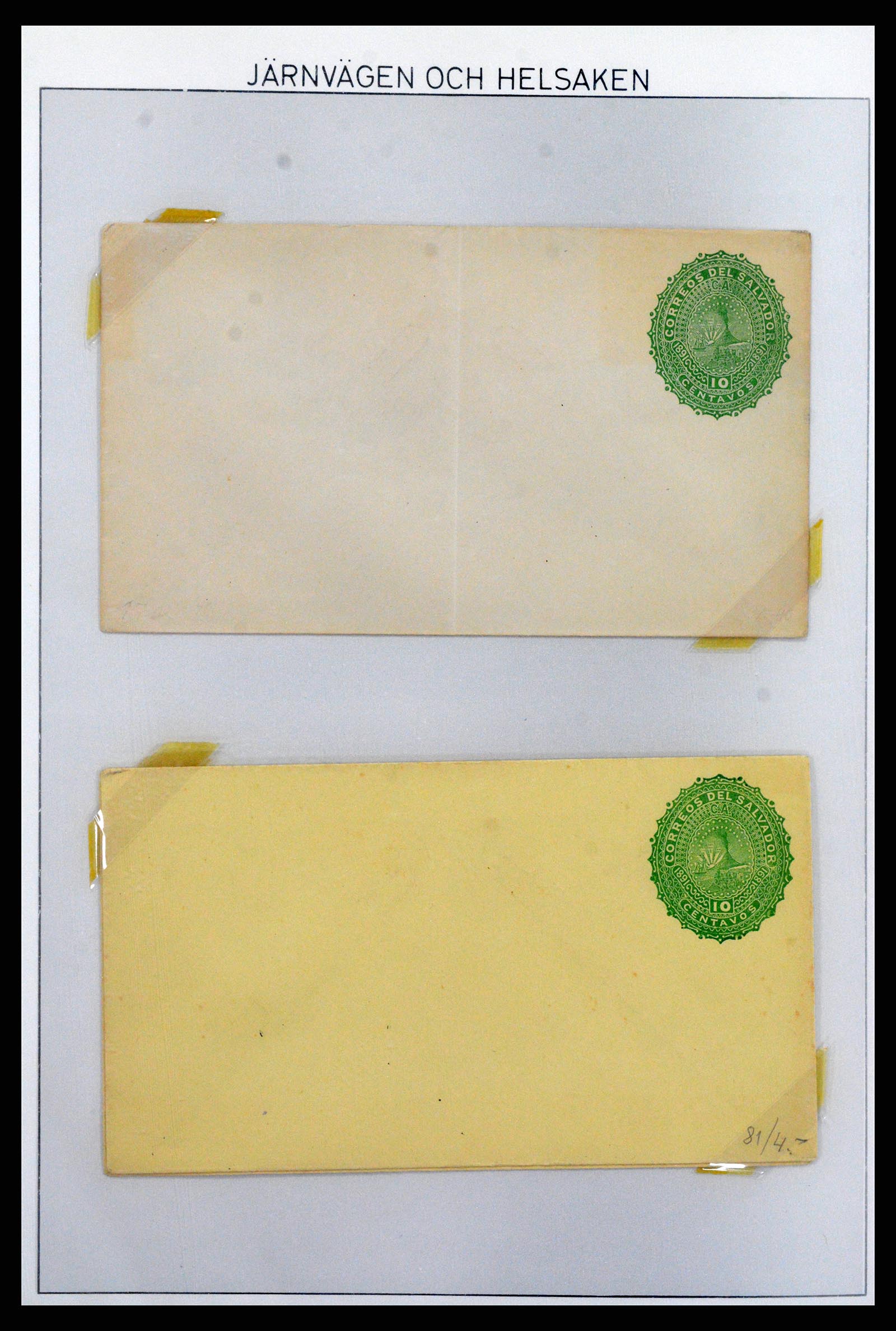 37412 011 - Postzegelverzameling 37412 El Salvador treinen 1891-1930.