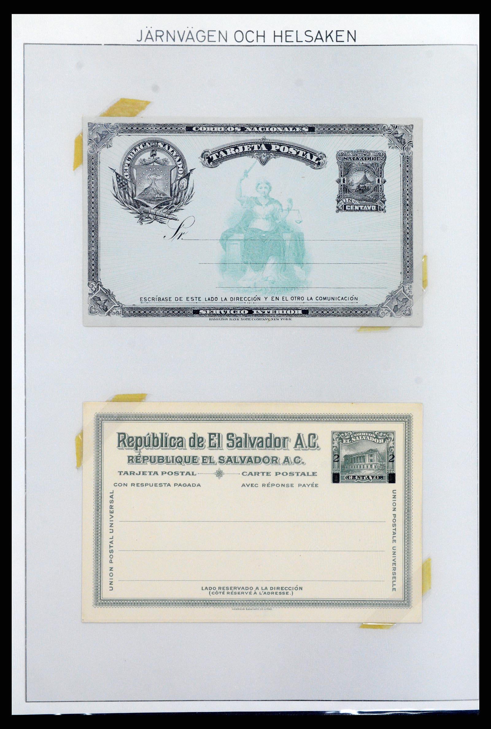 37412 027 - Postzegelverzameling 37412 El Salvador treinen 1891-1930.