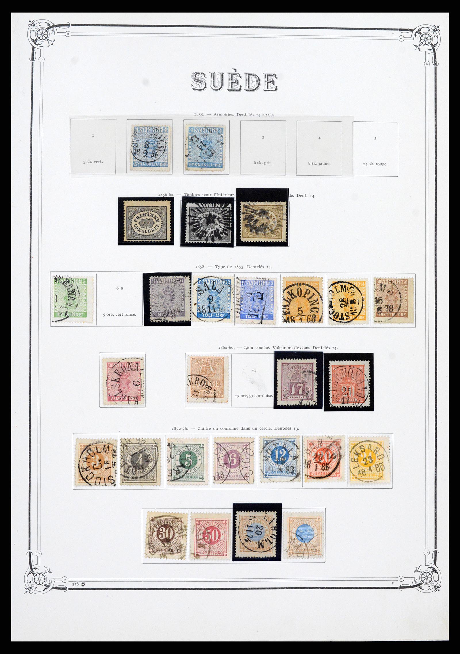 37414 001 - Postzegelverzameling 37414 Zweden 1855-1997.