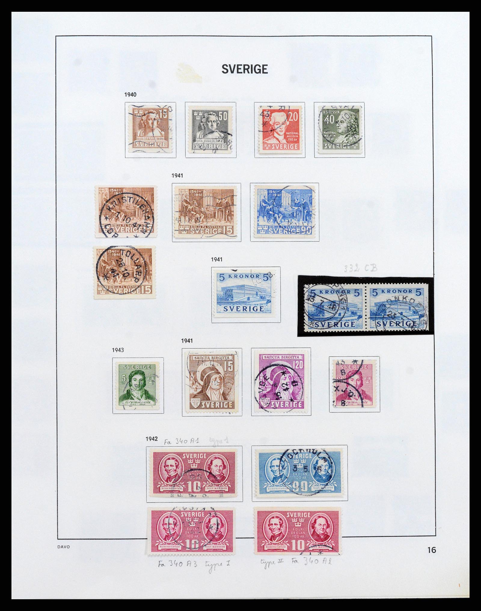 37414 020 - Postzegelverzameling 37414 Zweden 1855-1997.
