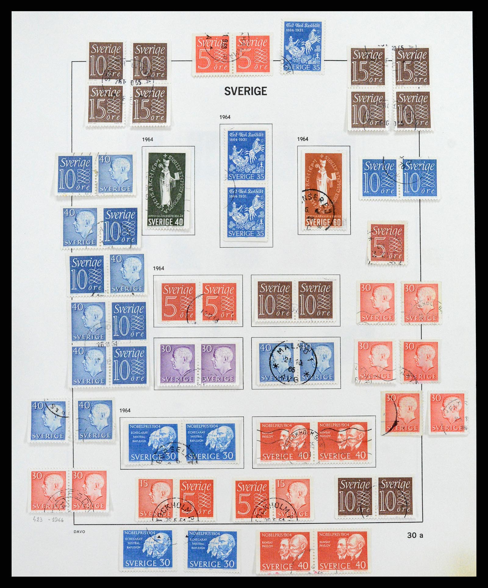 37414 047 - Postzegelverzameling 37414 Zweden 1855-1997.