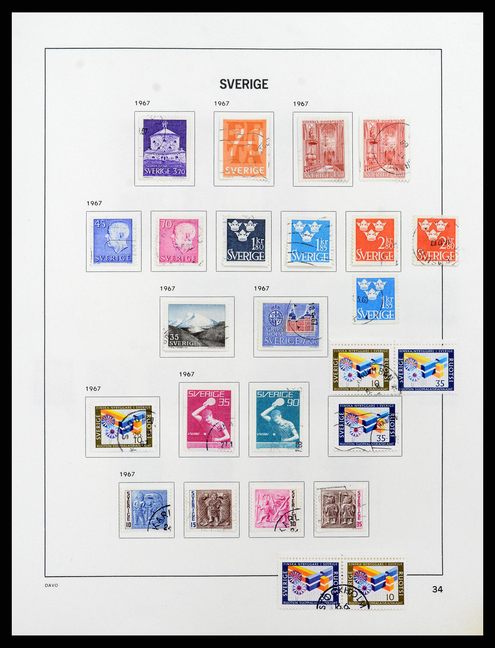 37414 054 - Postzegelverzameling 37414 Zweden 1855-1997.