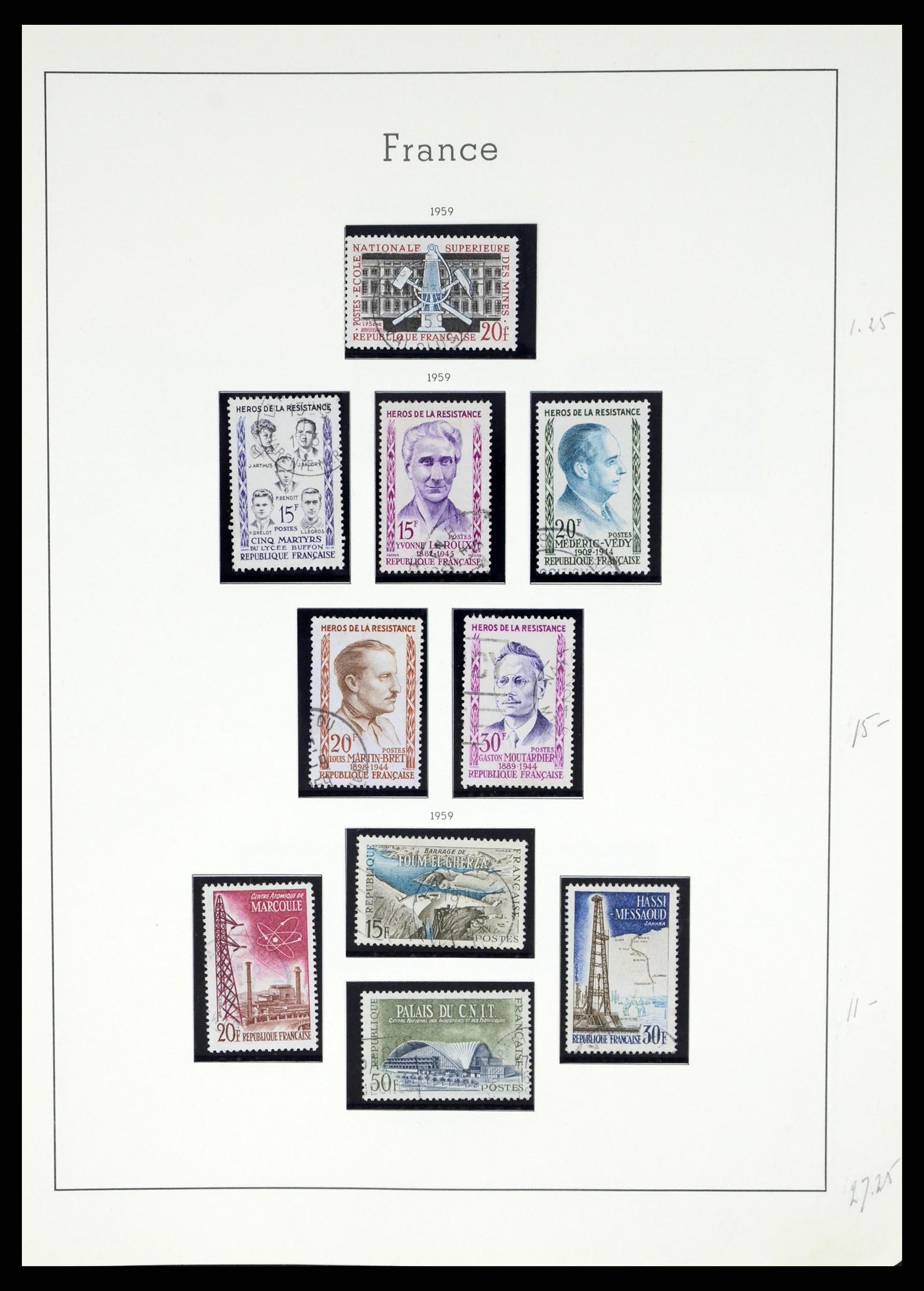 37415 092 - Postzegelverzameling 37415 Frankrijk 1849-2005.