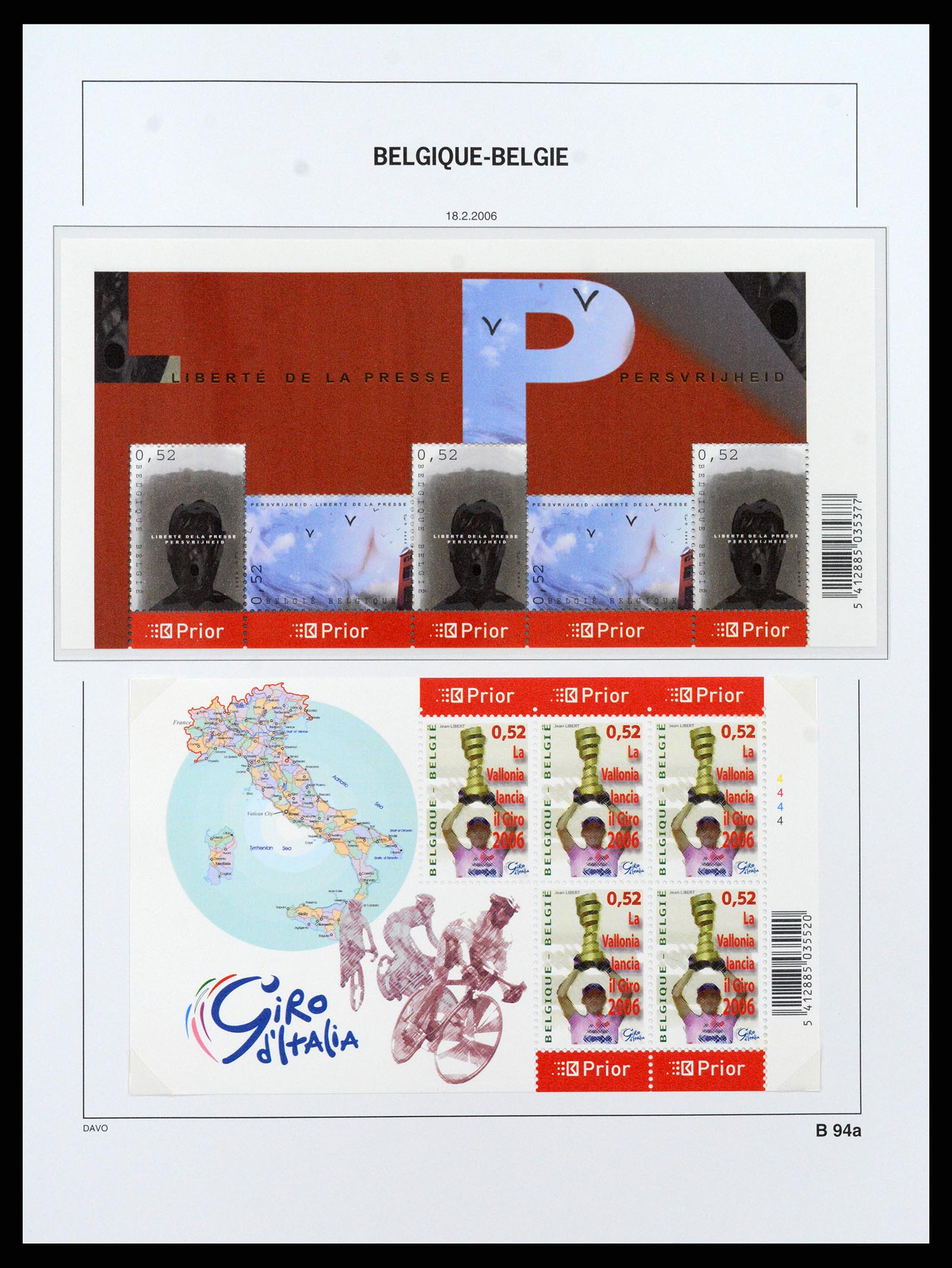 37416 102 - Postzegelverzameling 37416 België blokken 1924-2006.