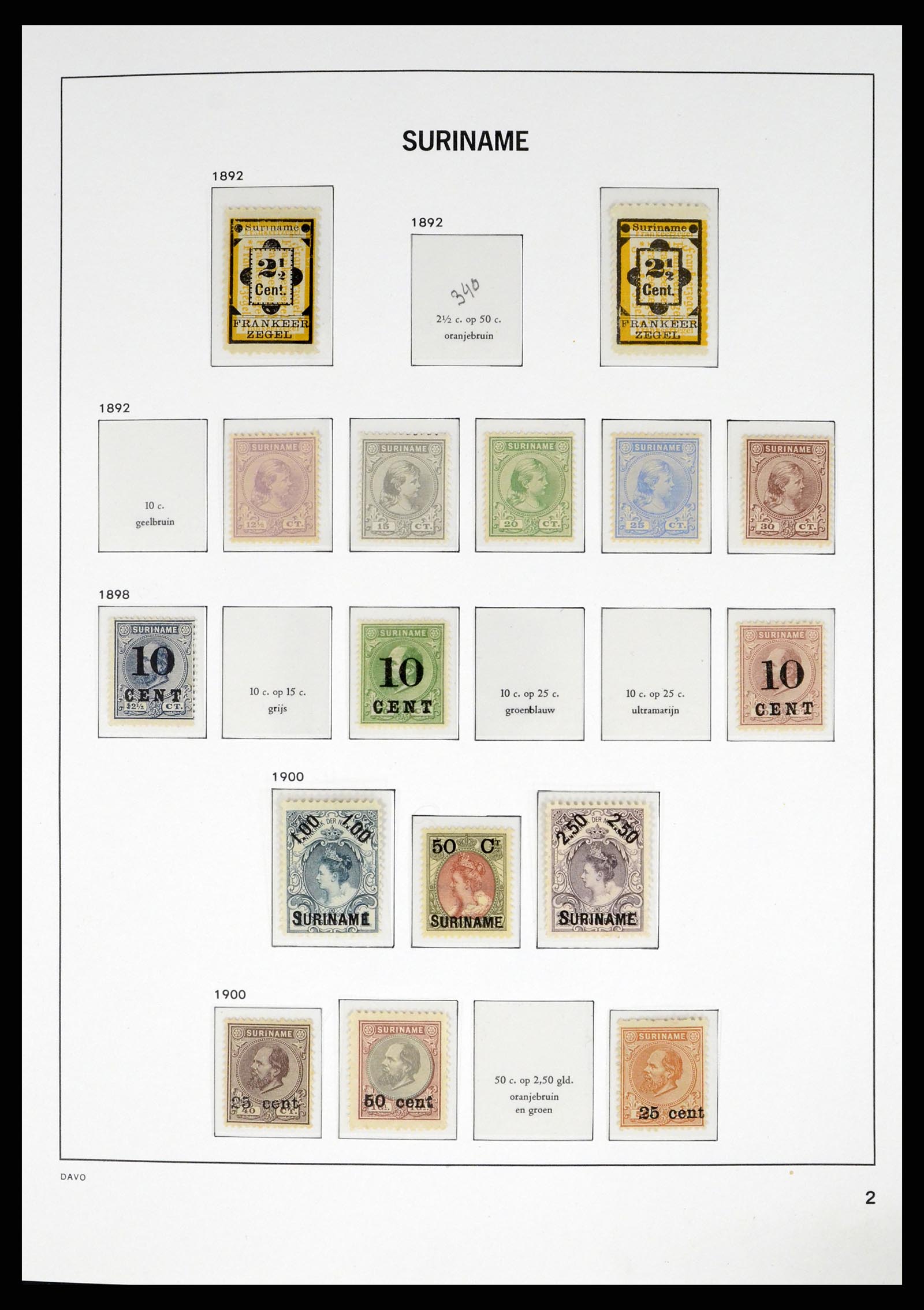 37421 002 - Postzegelverzameling 37421 Suriname 1873-1975.