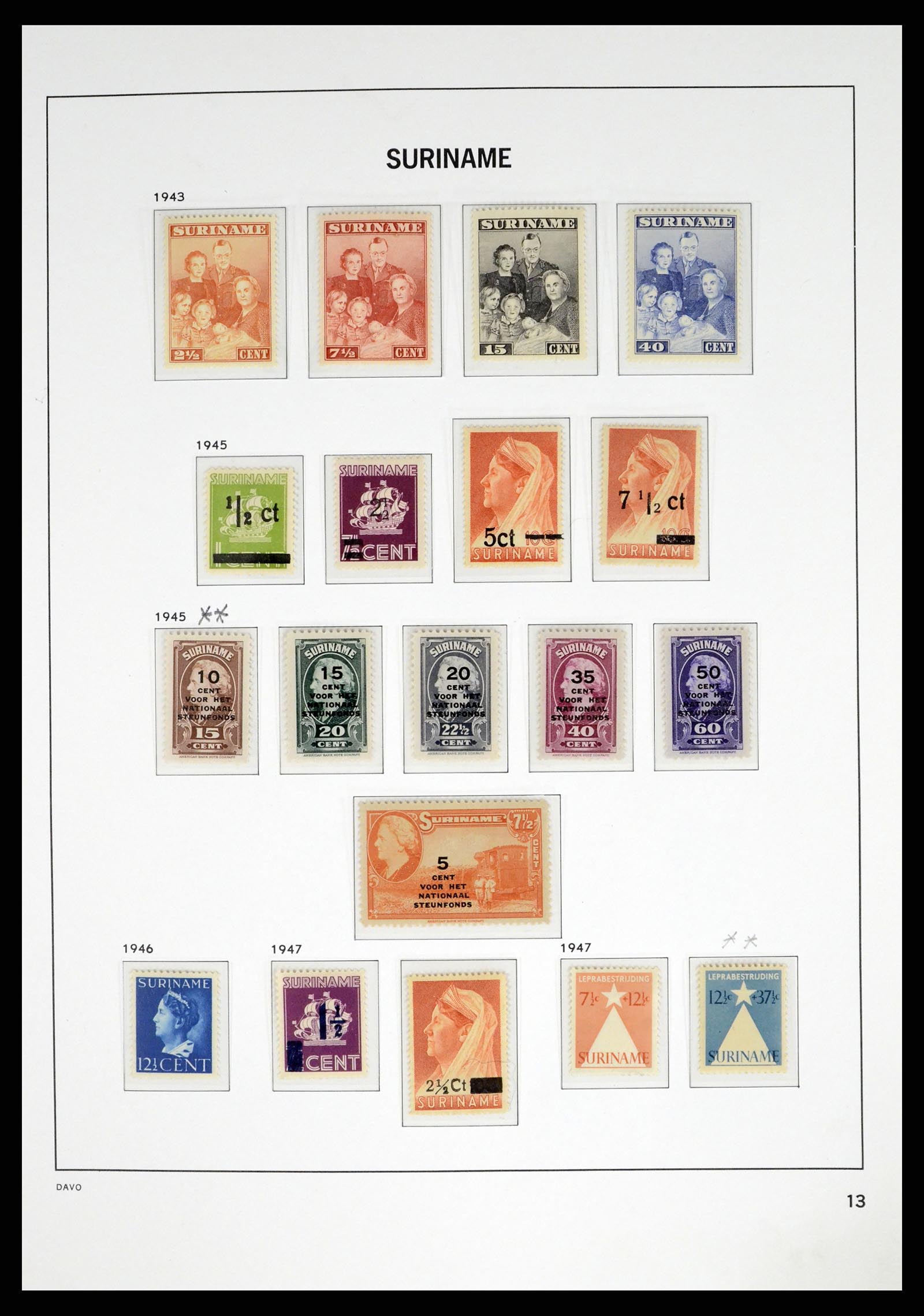 37421 013 - Postzegelverzameling 37421 Suriname 1873-1975.