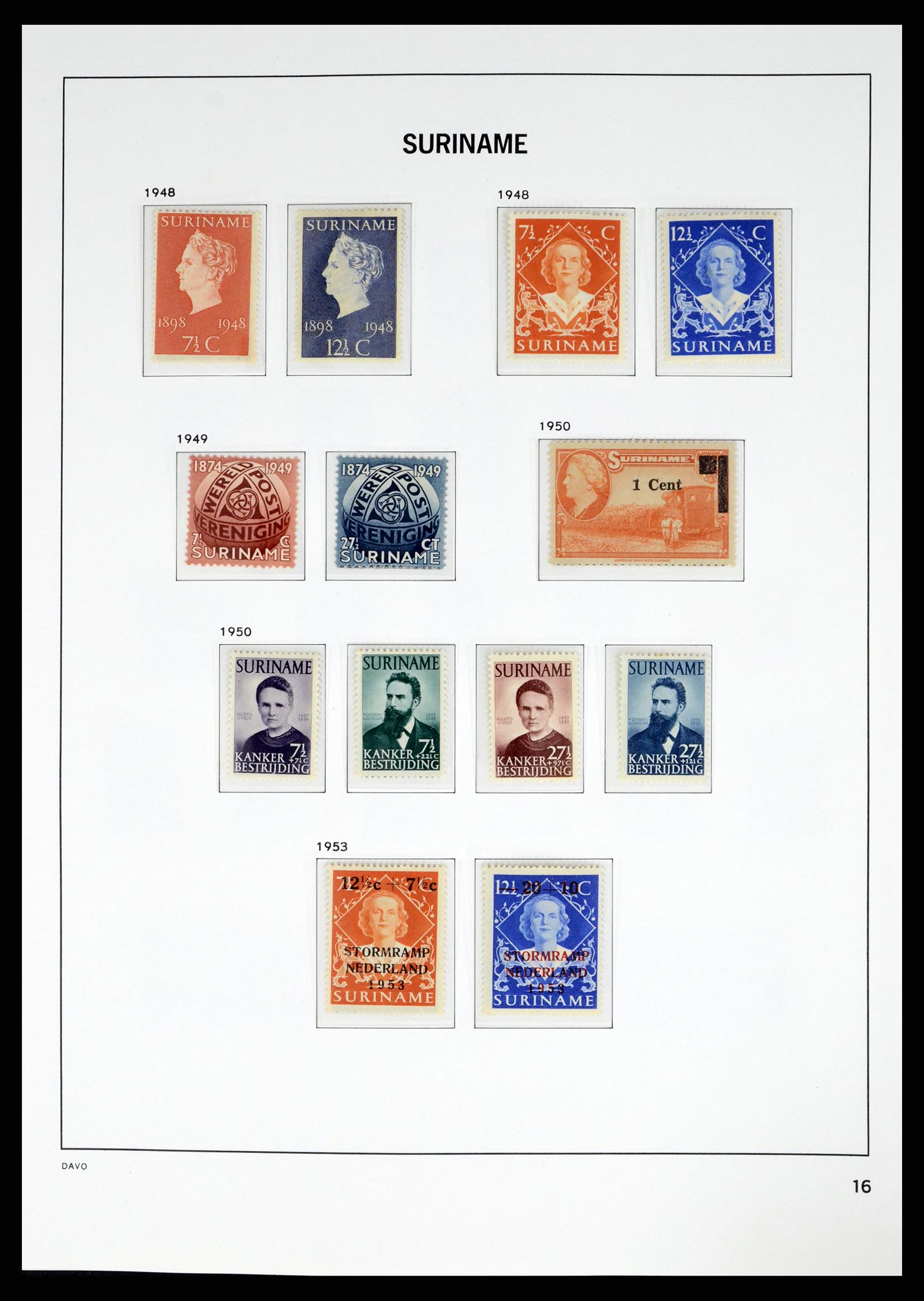 37421 016 - Postzegelverzameling 37421 Suriname 1873-1975.