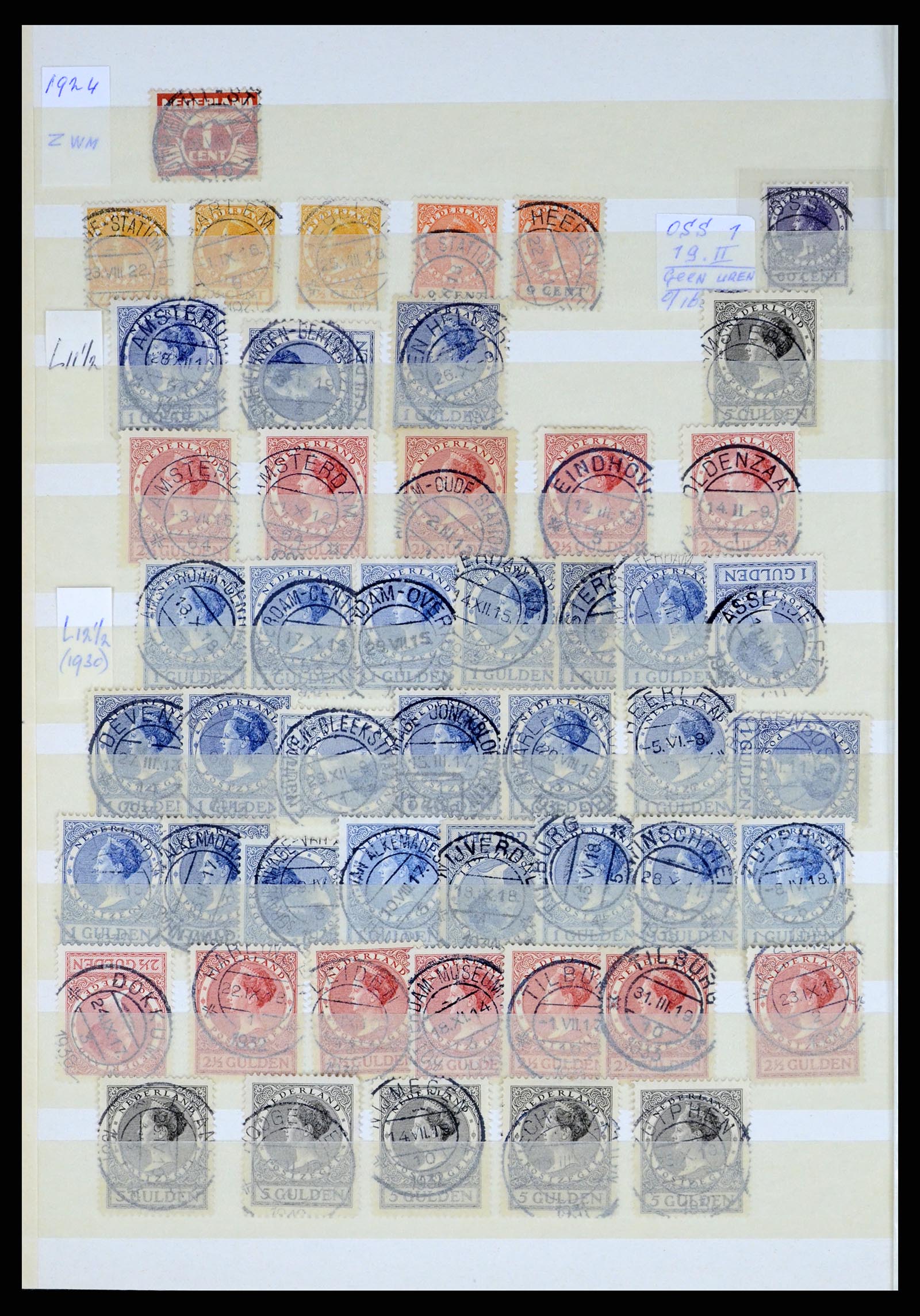 37424 004 - Stamp collection 37424 Netherlands shortbar cancels.