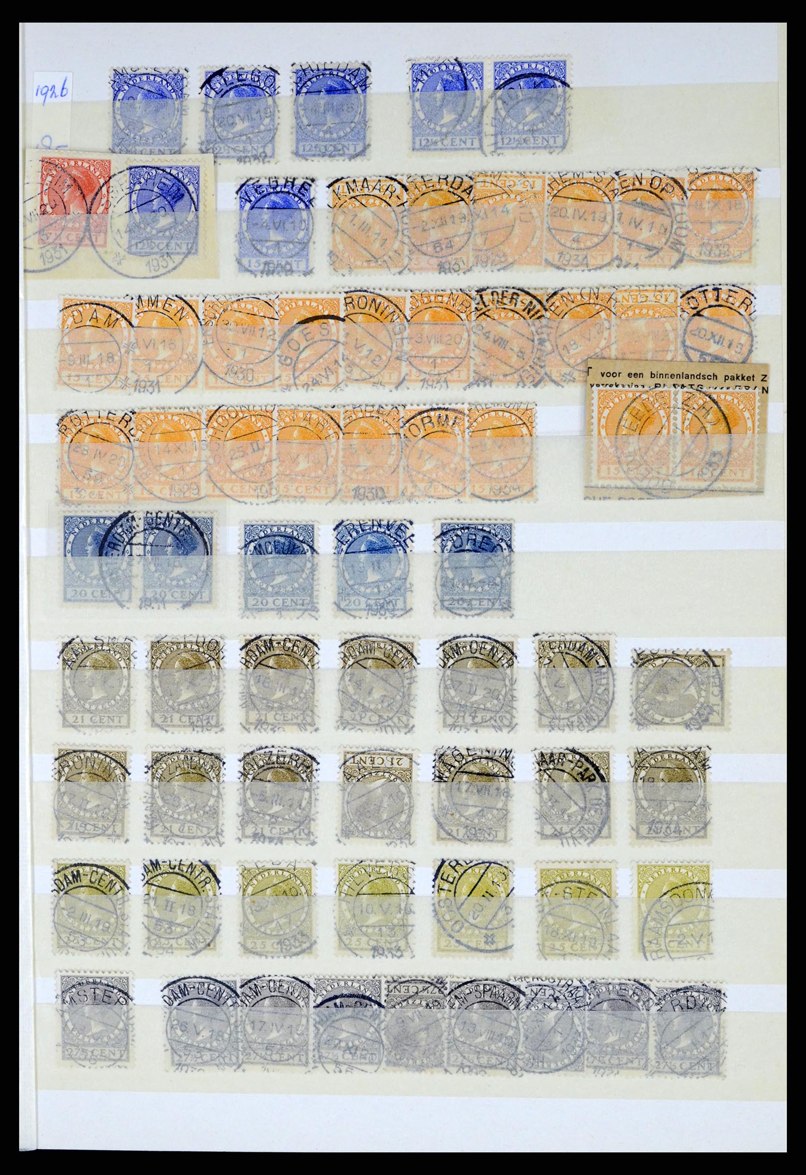 37424 007 - Postzegelverzameling 37424 Nederland kortebalk stempels.