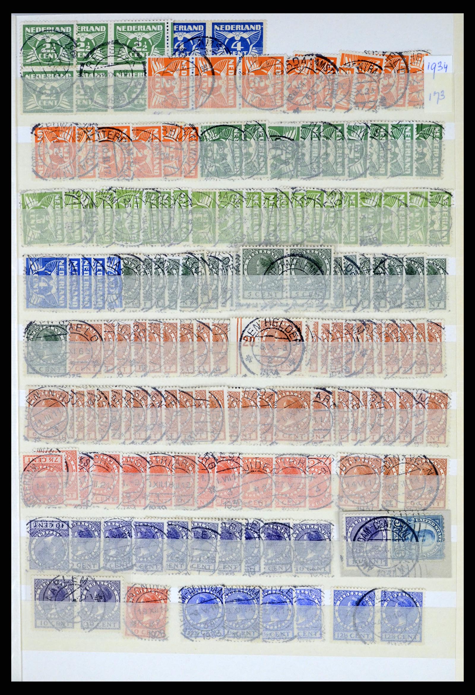 37424 009 - Postzegelverzameling 37424 Nederland kortebalk stempels.