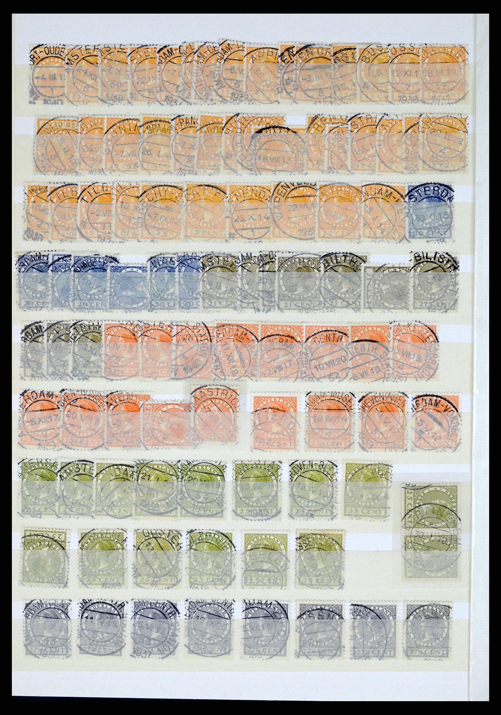 37424 010 - Postzegelverzameling 37424 Nederland kortebalk stempels.