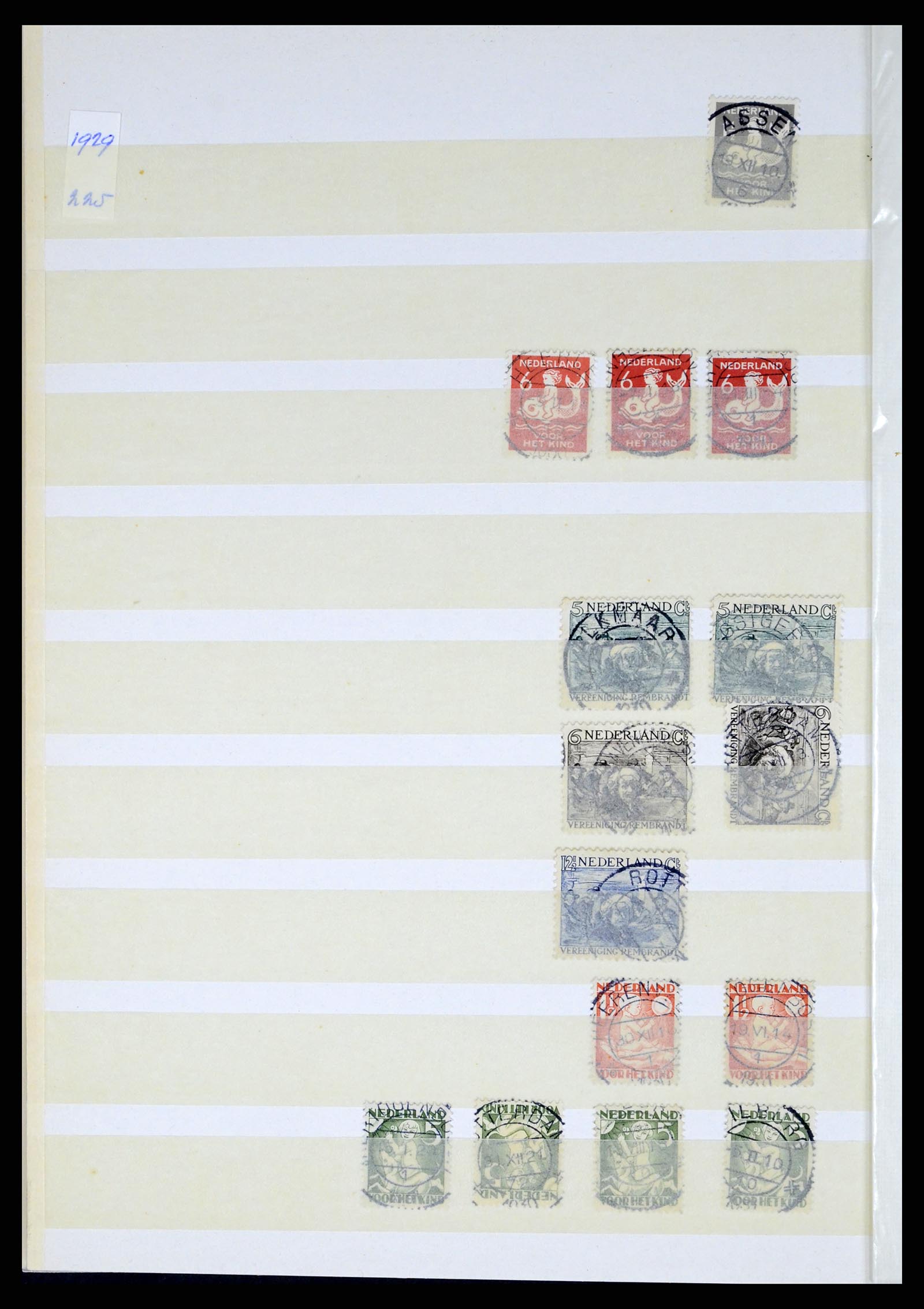 37424 014 - Postzegelverzameling 37424 Nederland kortebalk stempels.