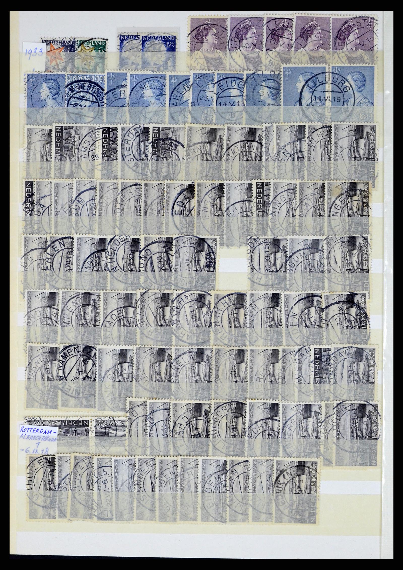 37424 018 - Postzegelverzameling 37424 Nederland kortebalk stempels.