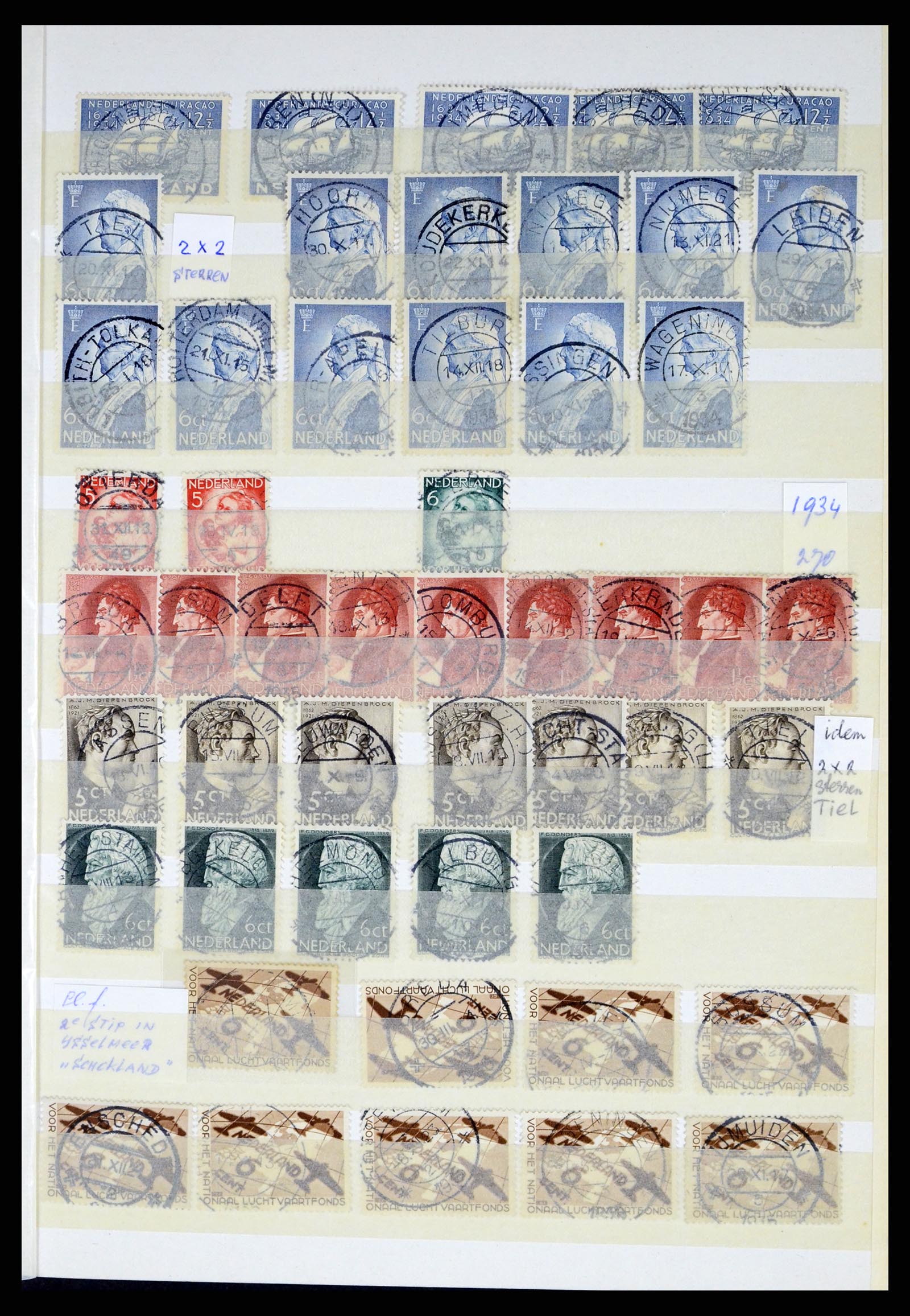 37424 019 - Postzegelverzameling 37424 Nederland kortebalk stempels.